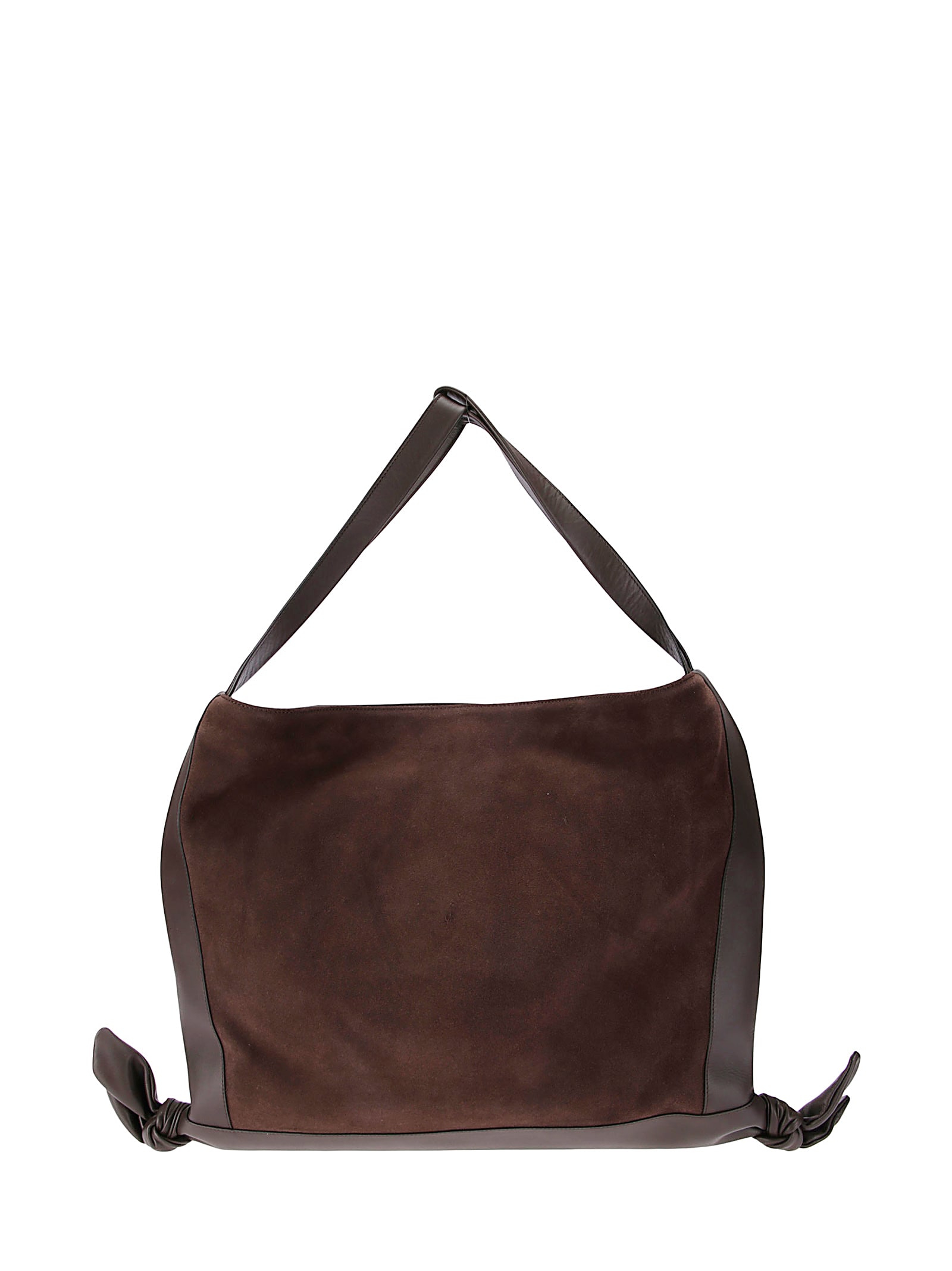 Hereu Knotted-detail Leather Shoulder Bag In Brown