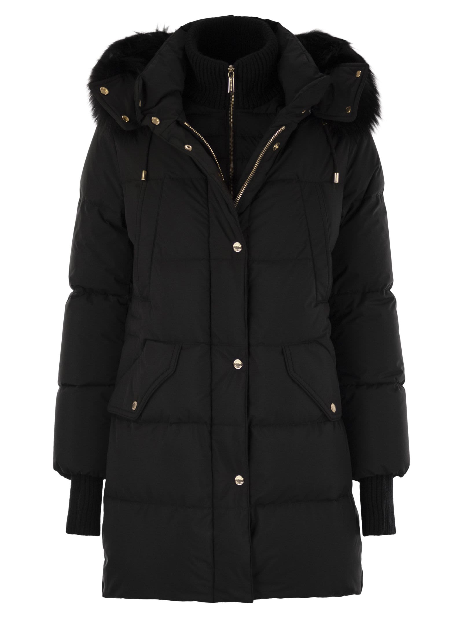 Moorer Talassa-stp - Long Down Jacket With Hood In Black