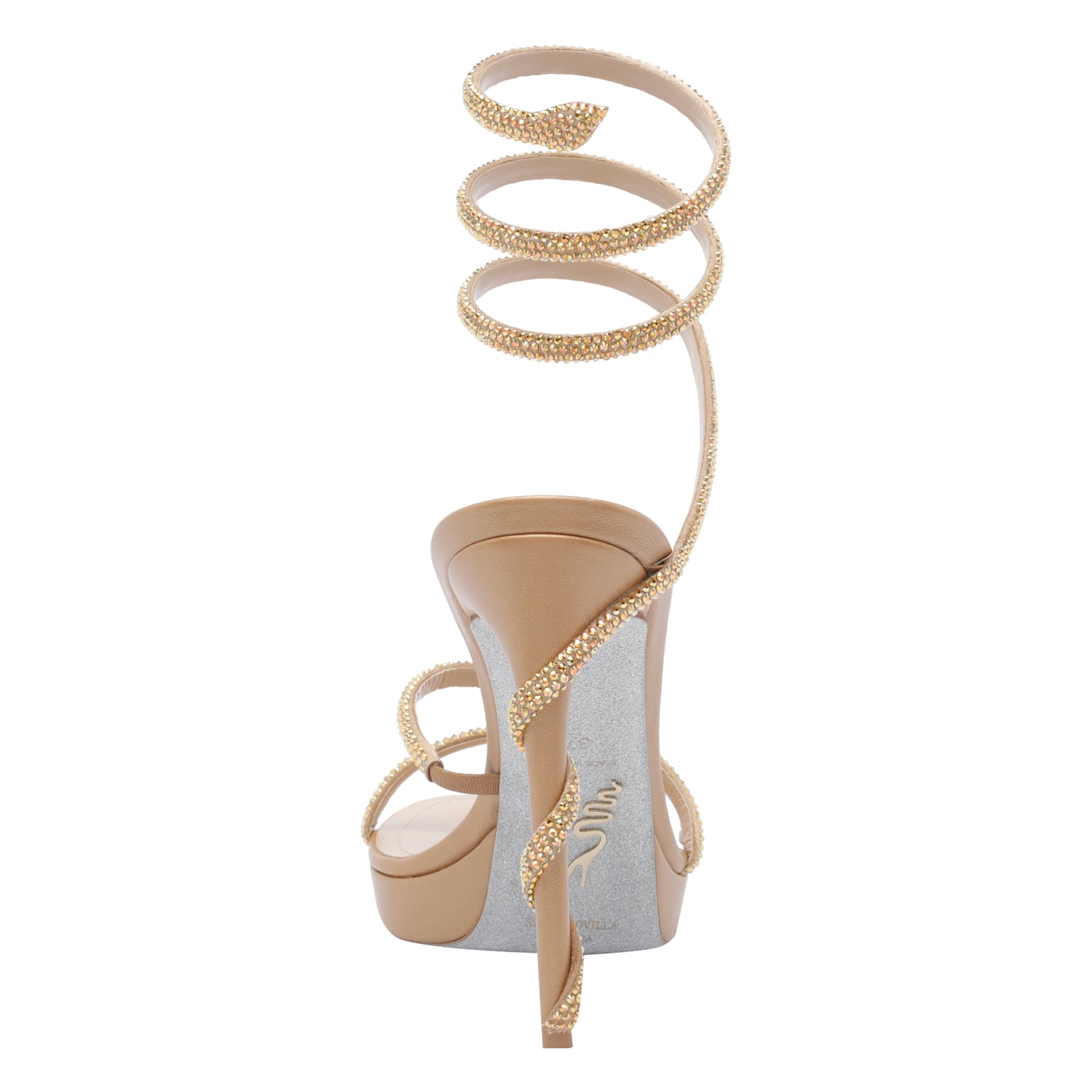 René Caovilla Margot Honey Platform Sandal 120 In Gold