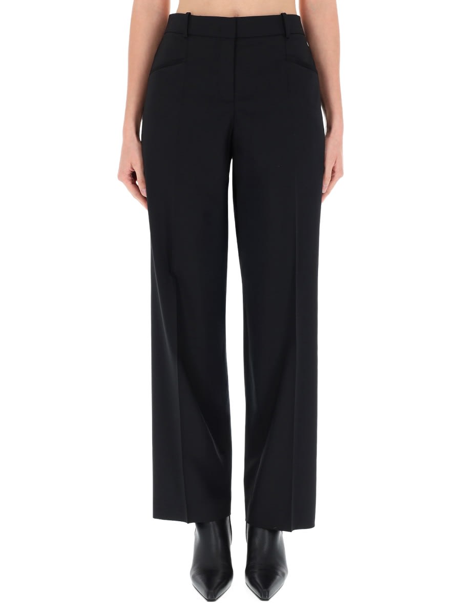 Hugo Boss Boss Tuleah Wool Flare Pants In Black