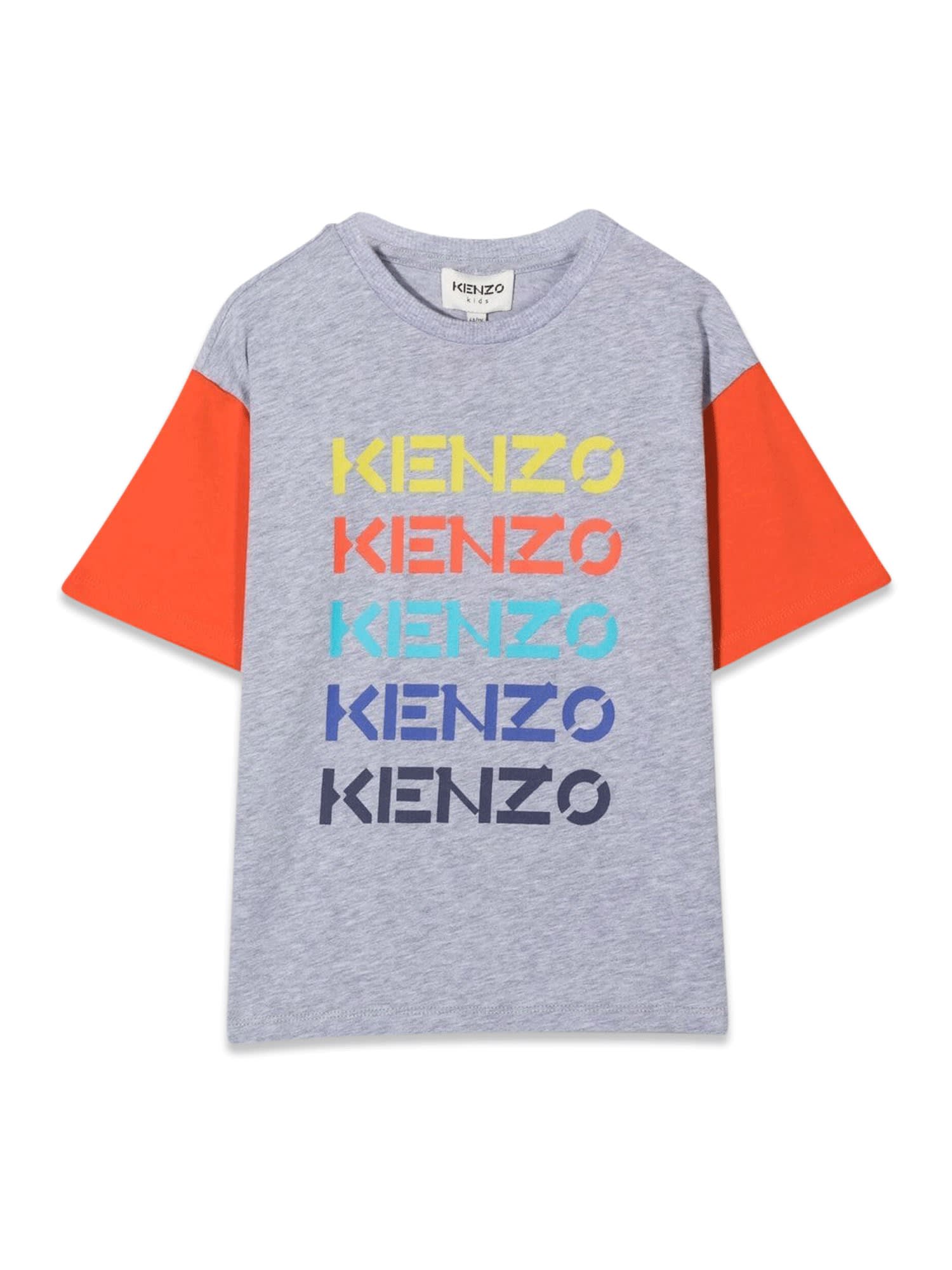 Kenzo Two-tone T-shirt Front Logo Repeated