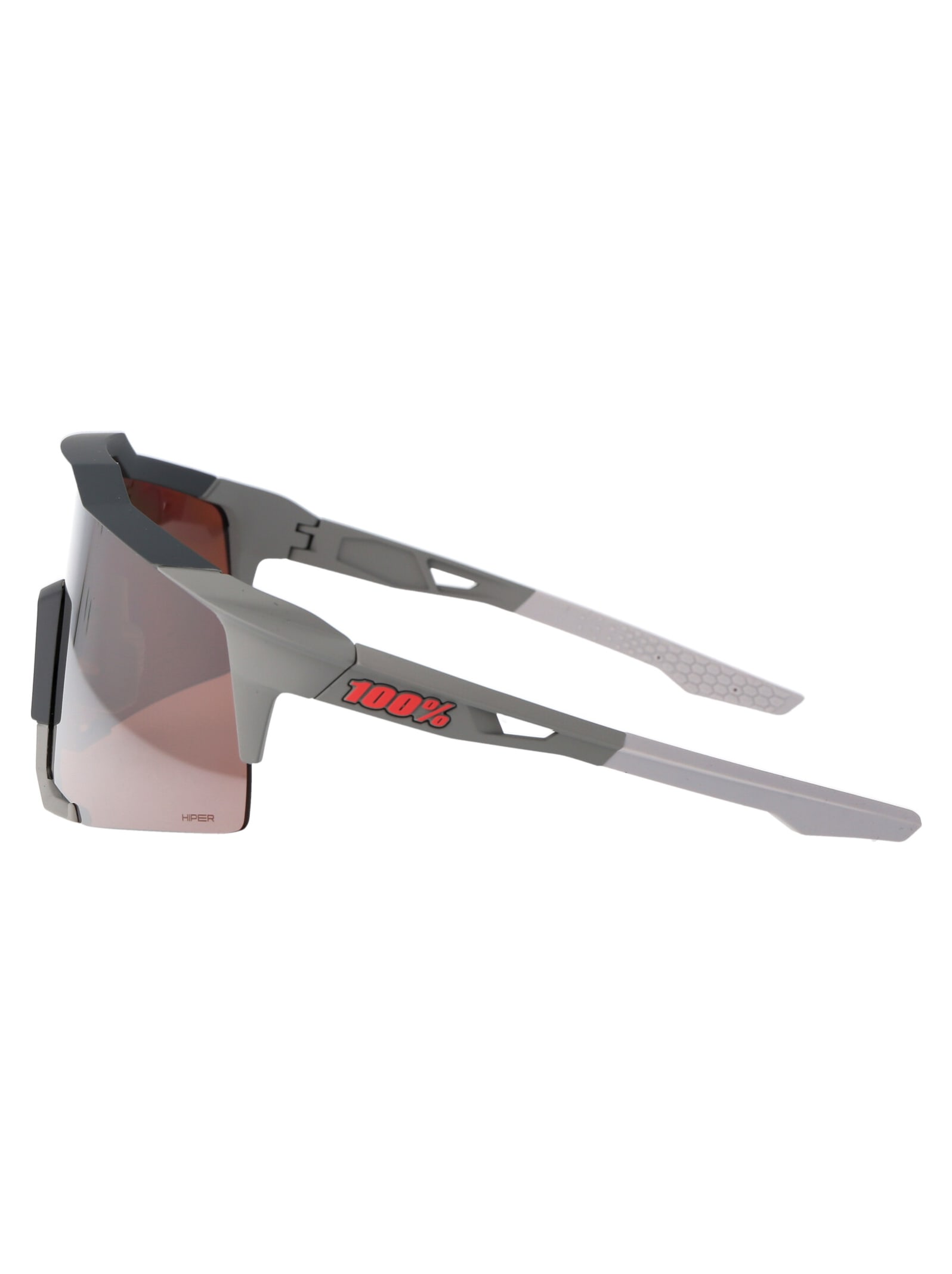 Shop 100% Speedcraft Sunglasses In Soft Tact Stone Grey - Hiper Crimson Silver Mirror Lens