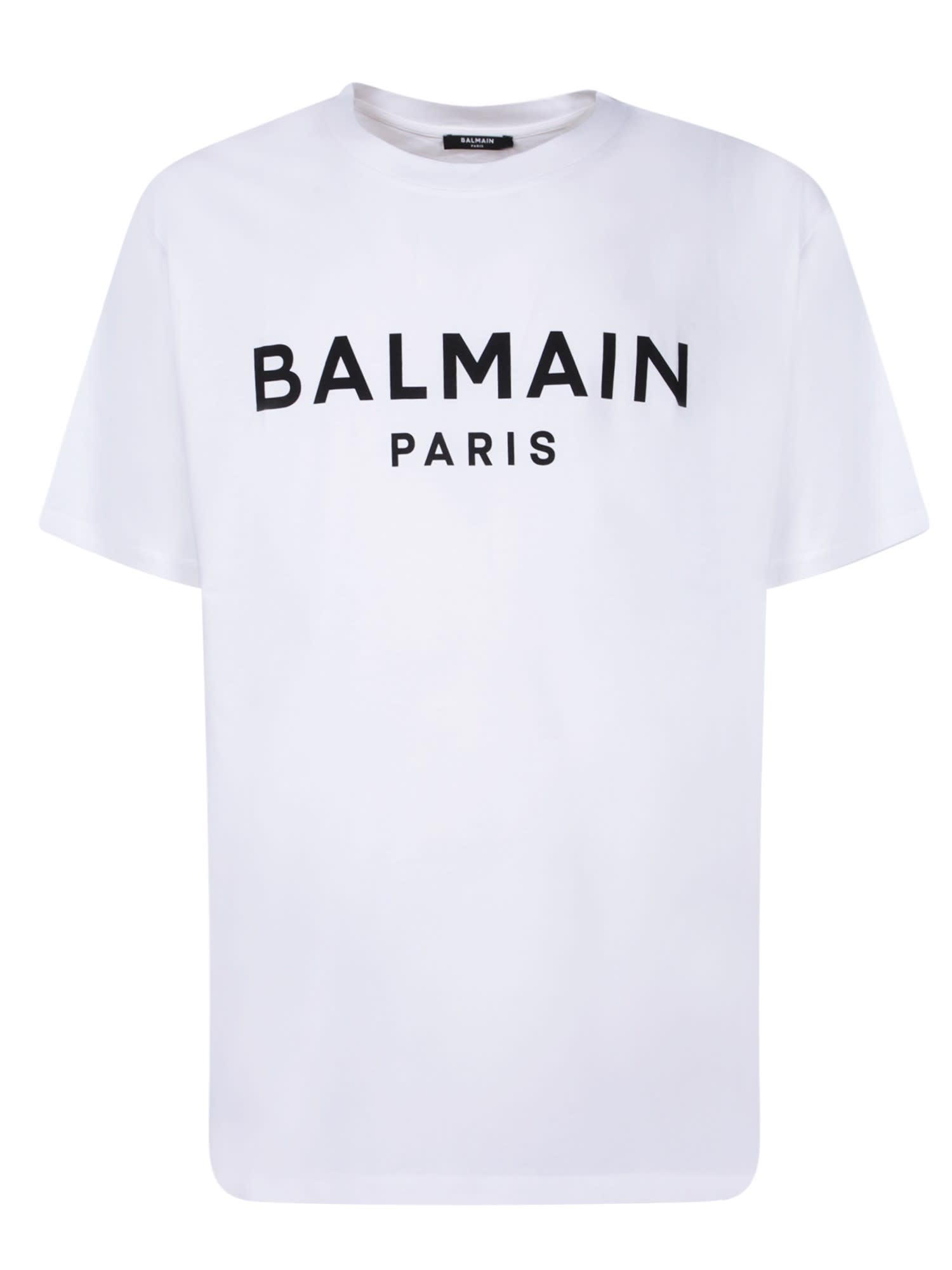 Shop Balmain Logo White T-shirt