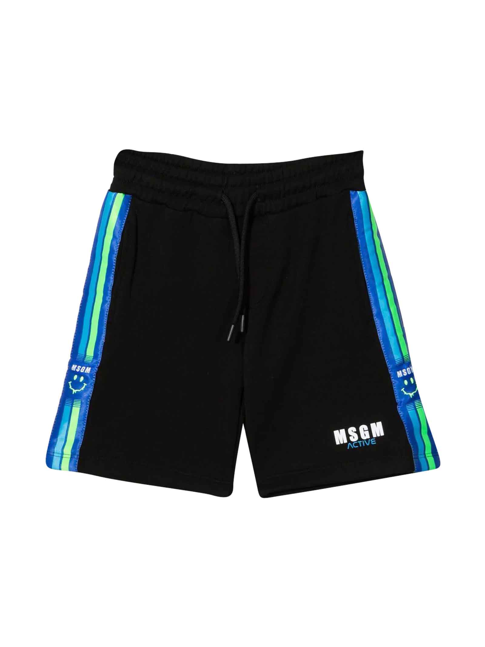 MSGM Black Bermuda Shorts Boy