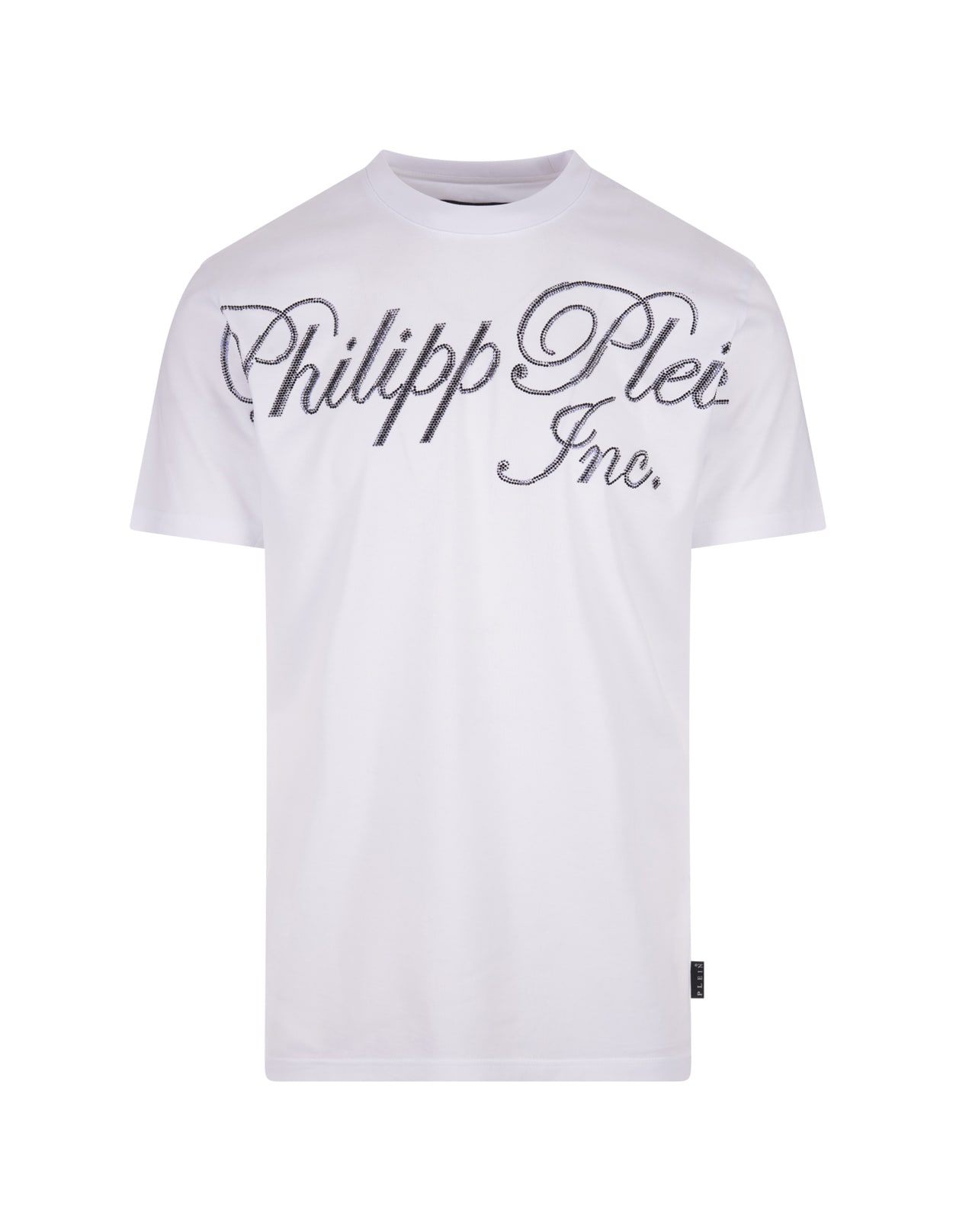 Philipp Plein White T-shirt With Crystals  Tm In Black