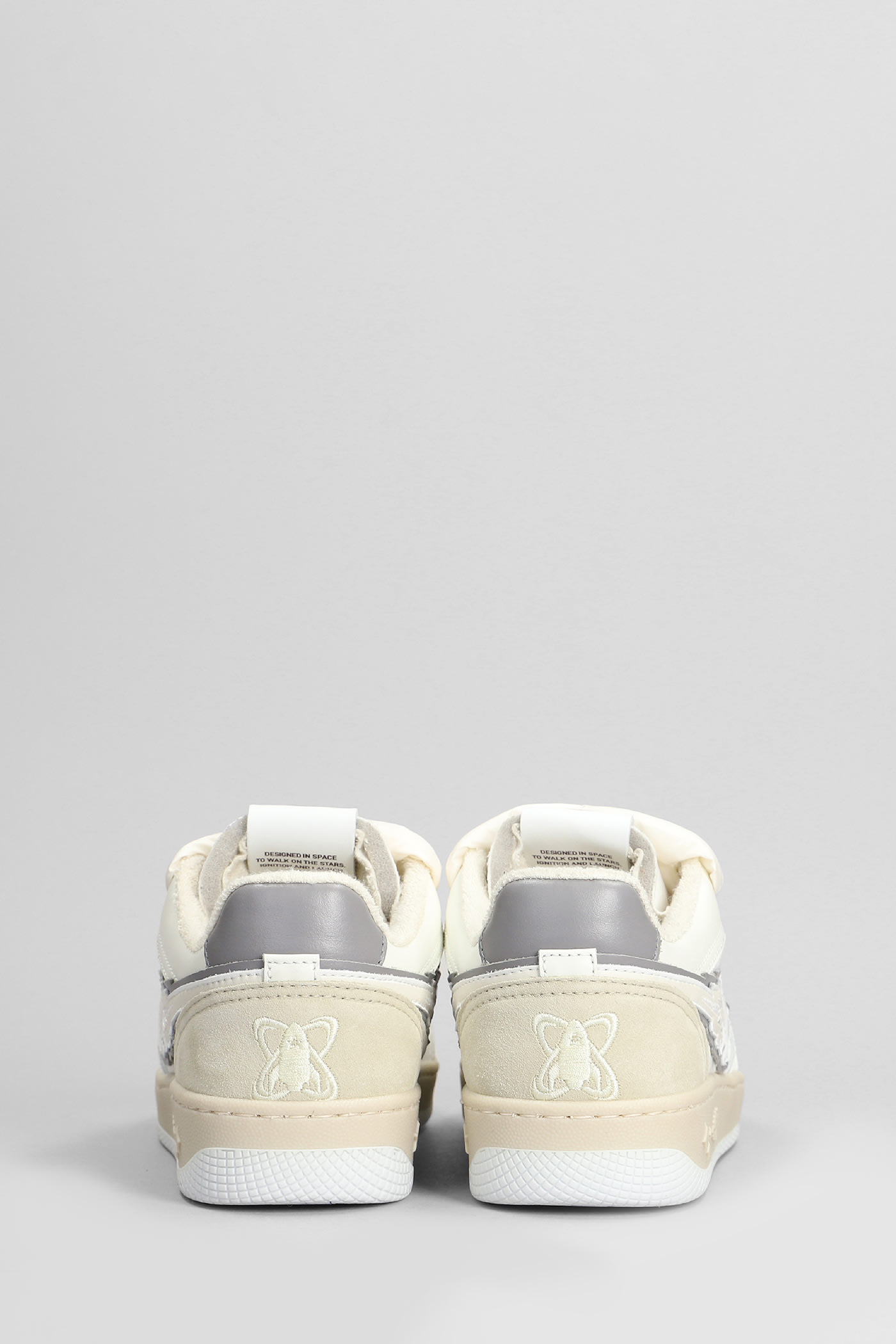 Shop Enterprise Japan Egg Rocket Sneakers In White Suede And Leather