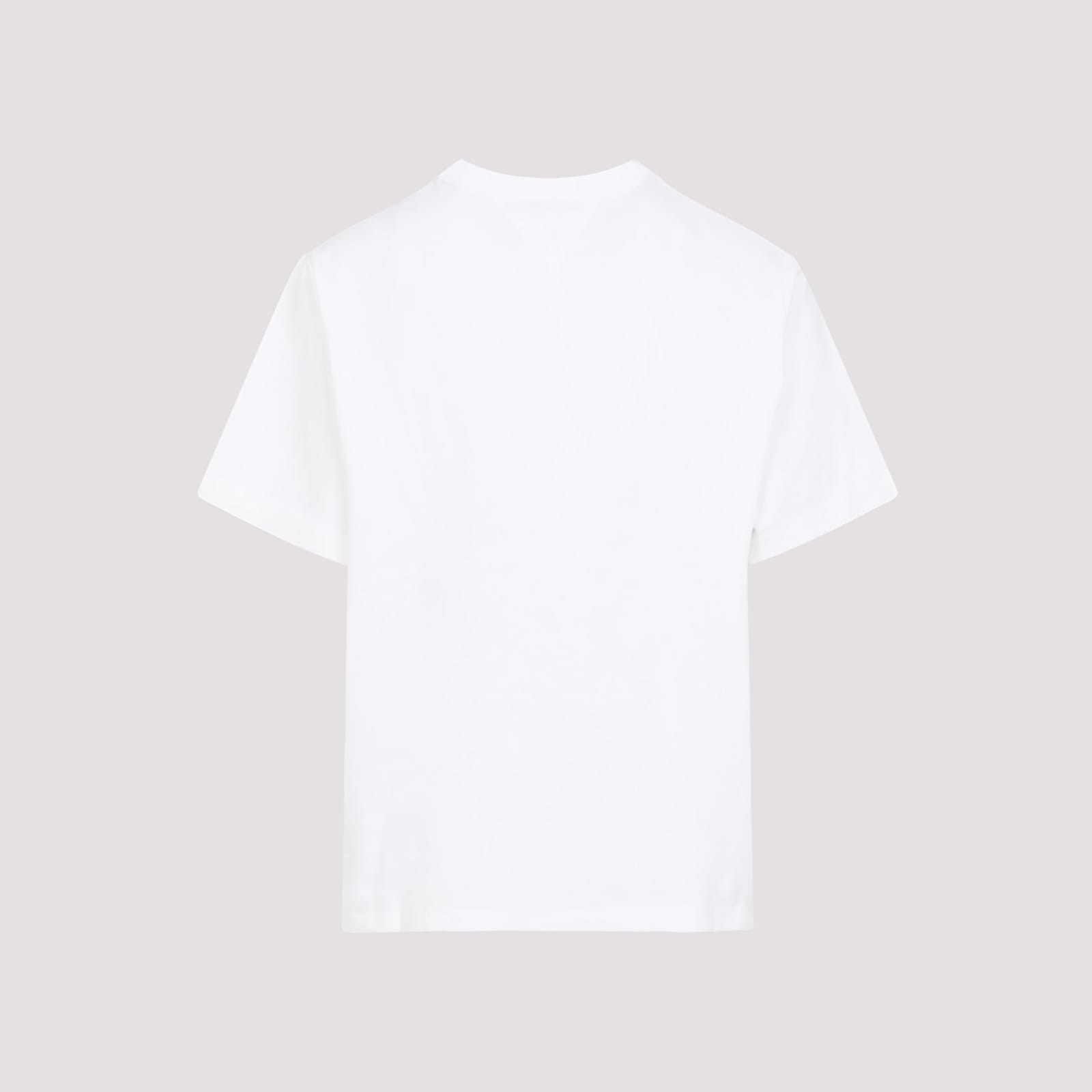 Bottega Veneta Checkered Tshirt Made Of Soft Cotton Jersey In Chalk Multicolour