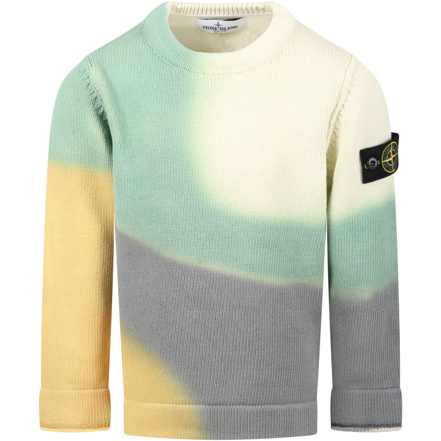 Stone Island Junior Multicolor Sweater For Boy With Iconic Compass
