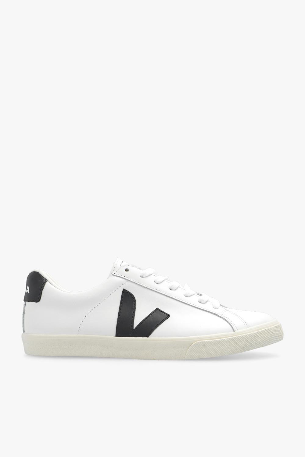 Veja Esplar White Low Top Sneakers With Contrasting Heel With Logo Lettering And Logo Patch On The Side I In White