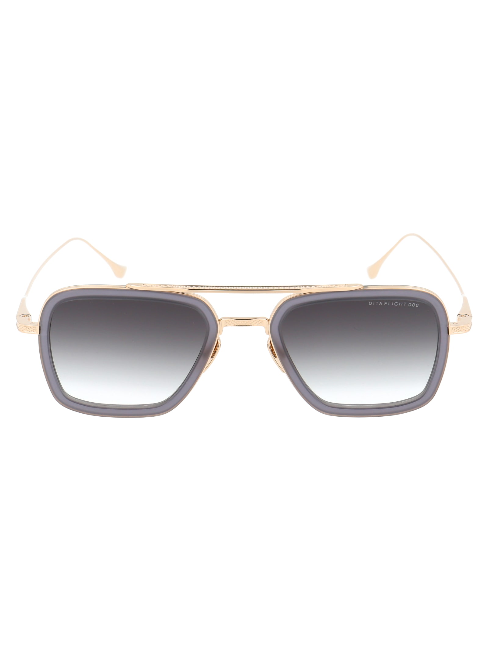 Shop Dita Flight.006 Sunglasses In Matte Grey Crystal - 12k Gold