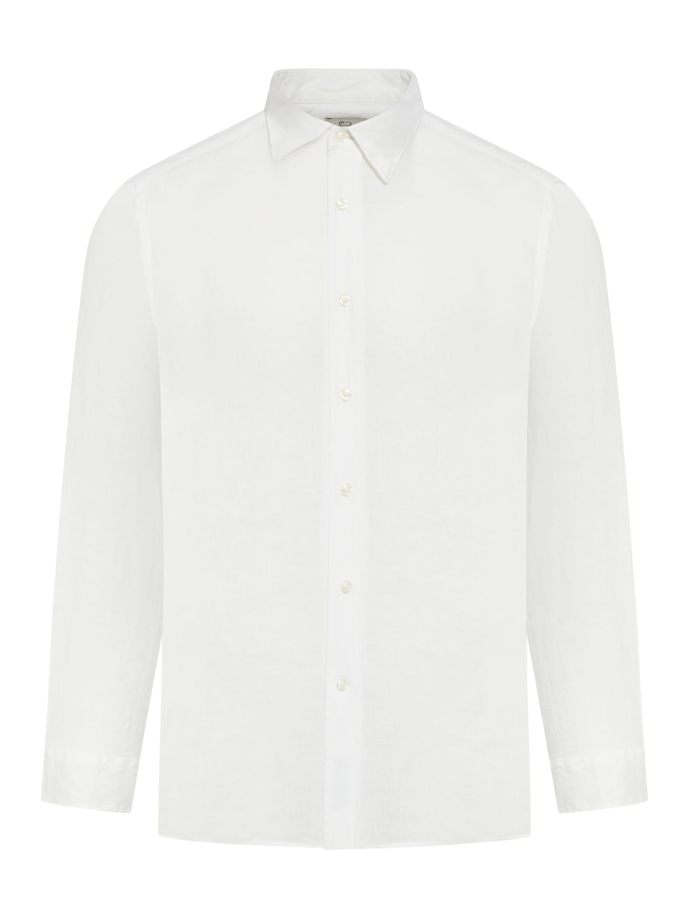 Shop Woolrich Linen Shirt In Bright White