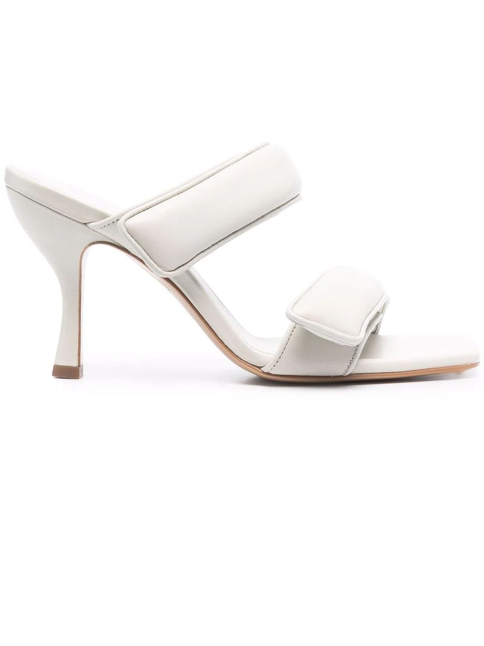 Shop Gia Borghini White Leather Perni 03 Sandals In Shell
