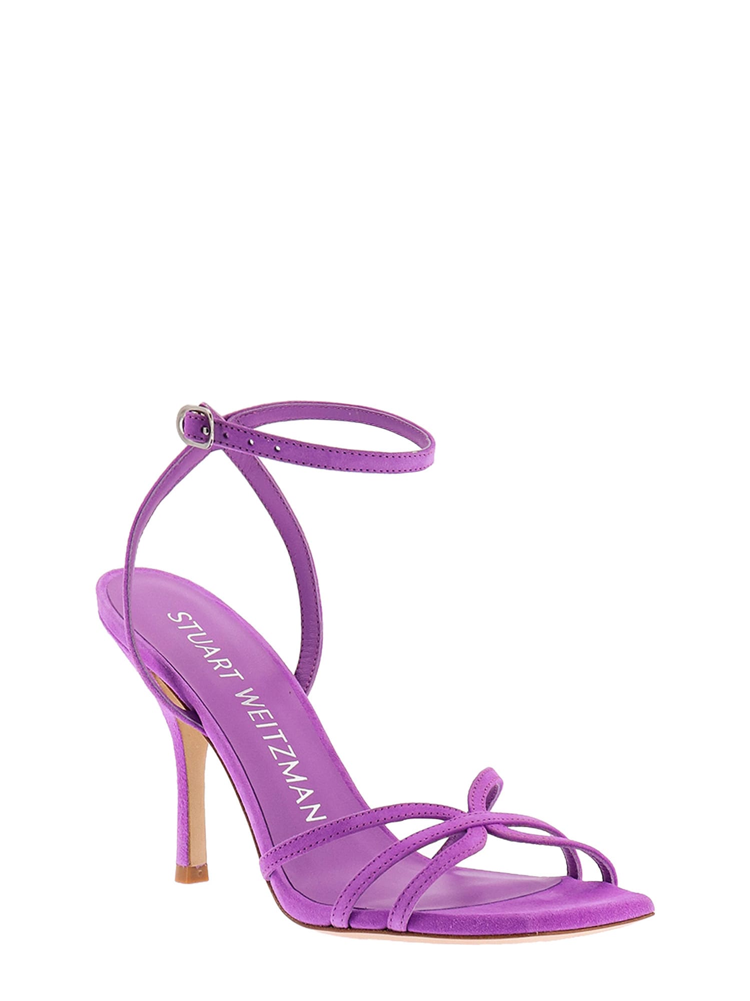 Shop Stuart Weitzman Barelythere 100 Sandals In Purple