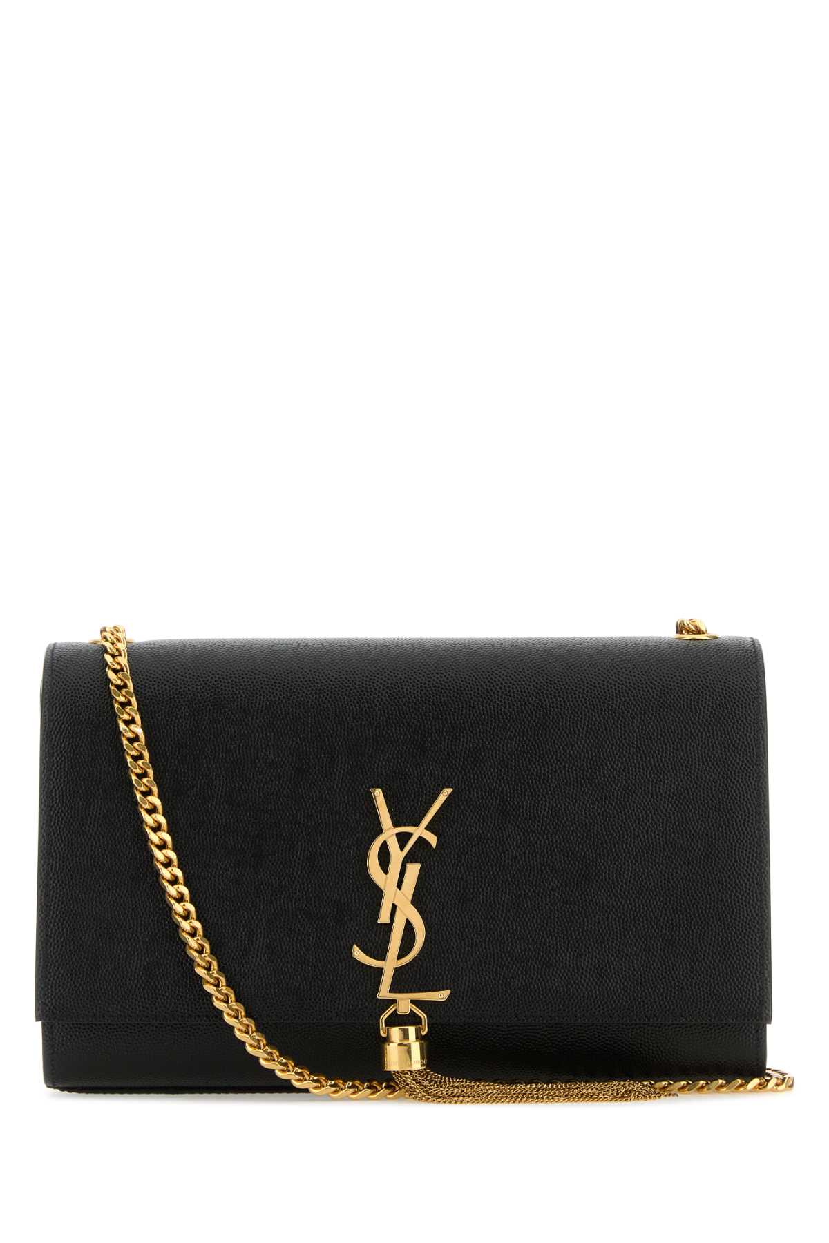 Shop Saint Laurent Black Leather Medium Kate Shoulder Bag In Nero