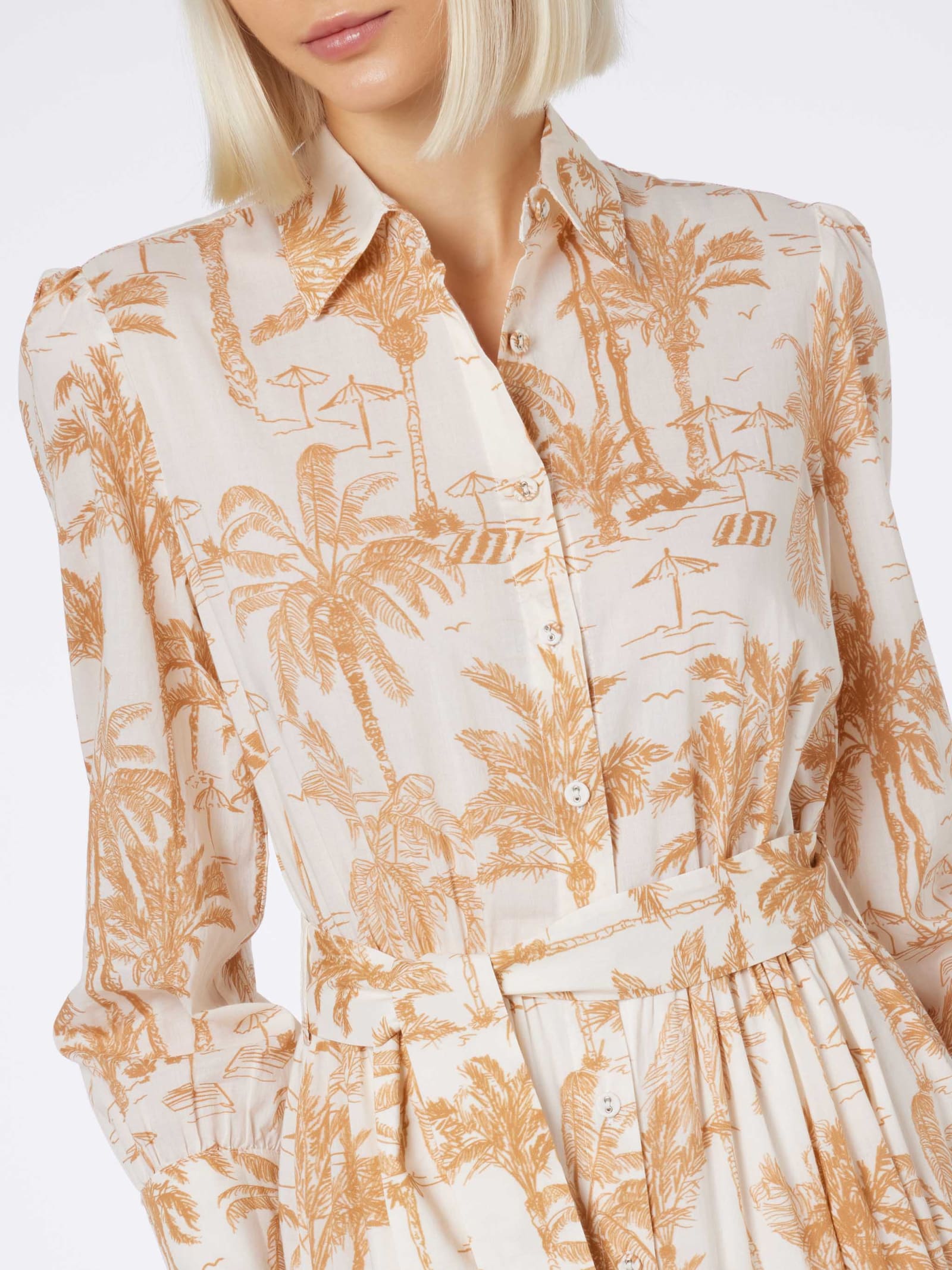 Mc2 Saint Barth Woman Toile De Jouy Cotton Dress Jensen In White