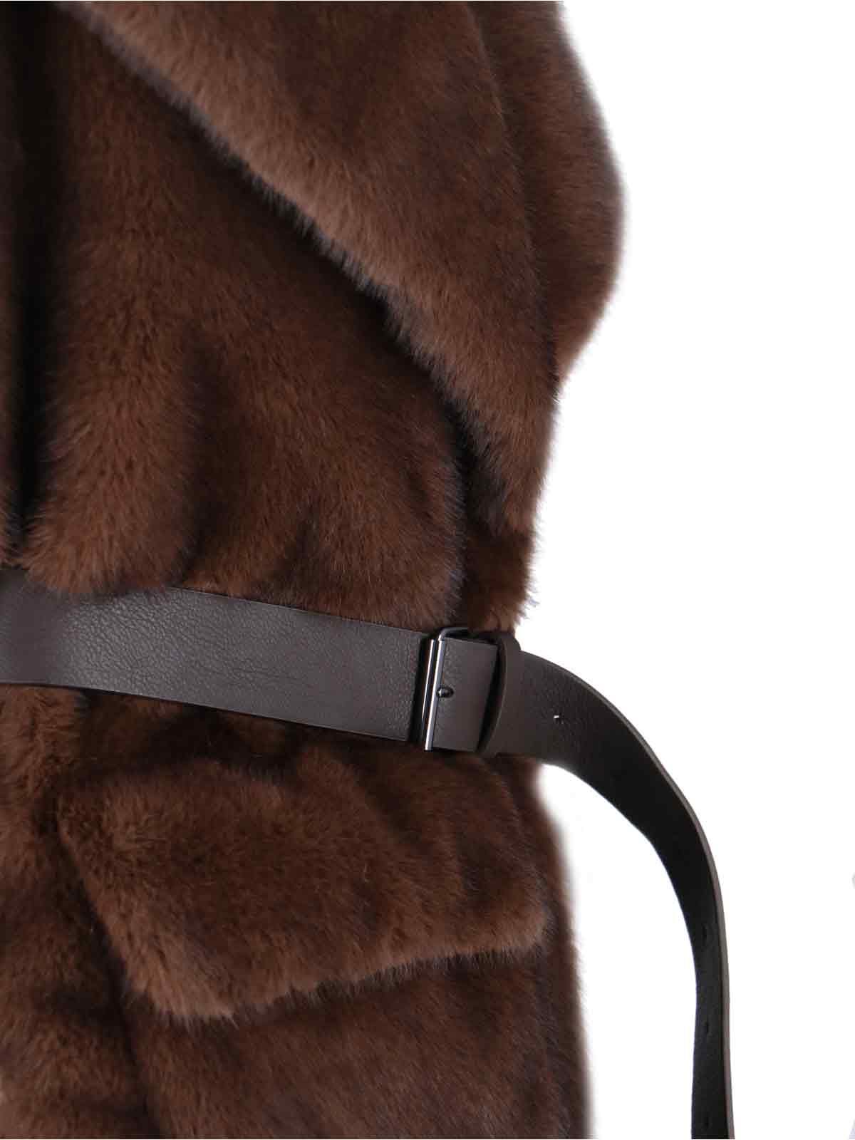 P.a.r.o.s.h Faux Fur Vest In Brown