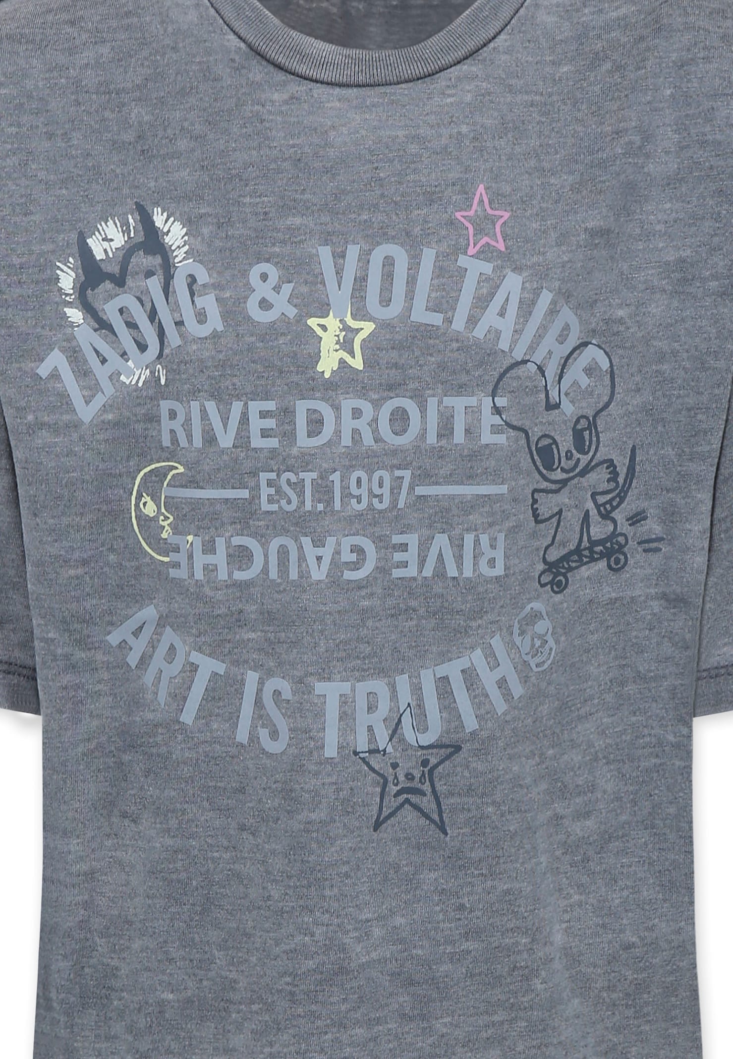 Shop Zadig & Voltaire Grey T-shirt For Girl With Logo