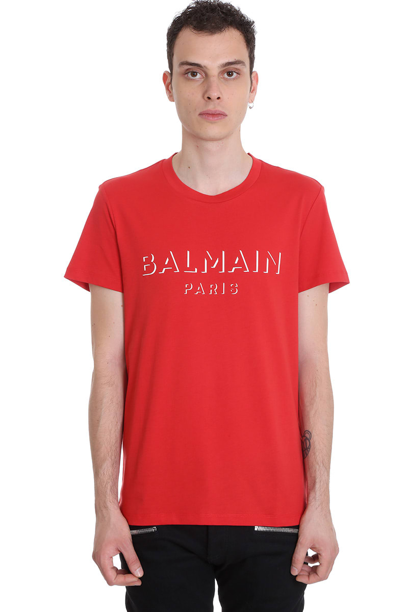 red balmain shirt