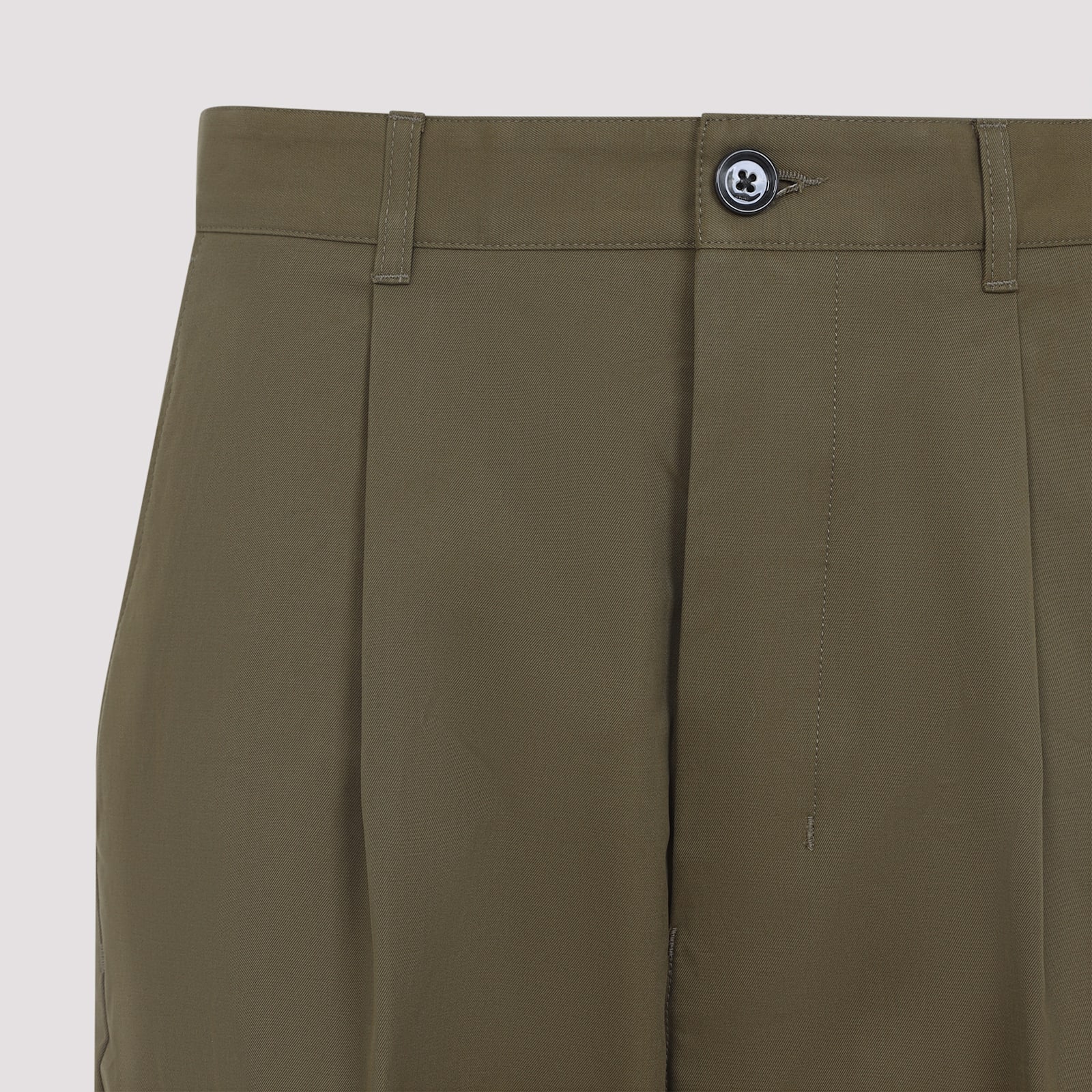 Ami Alexandre Mattiussi Oversized Carrot Trousers Cuffed Hem In Green