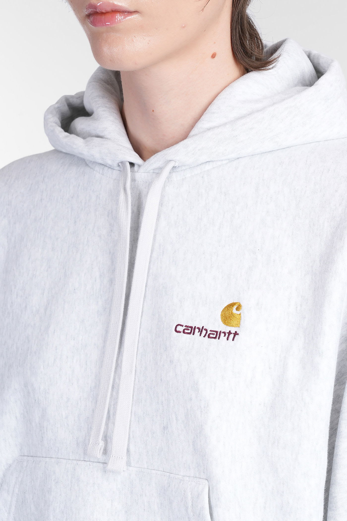 Carhartt Hd American Script Sweatshirt In Grey Cotton In Gray