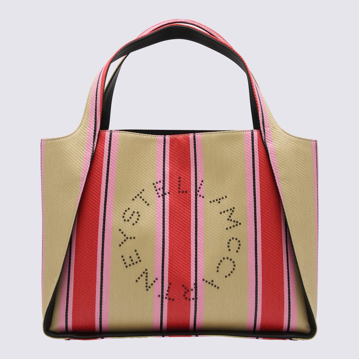 Shop Stella Mccartney Multicolour Canvas Tote Bag In Red