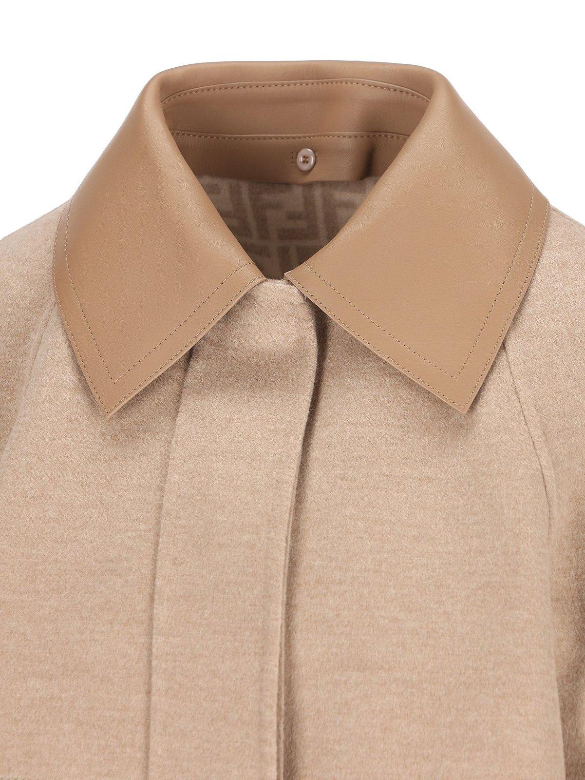 Shop Fendi Ff Printed Reversible Cropped Jacket In Beige