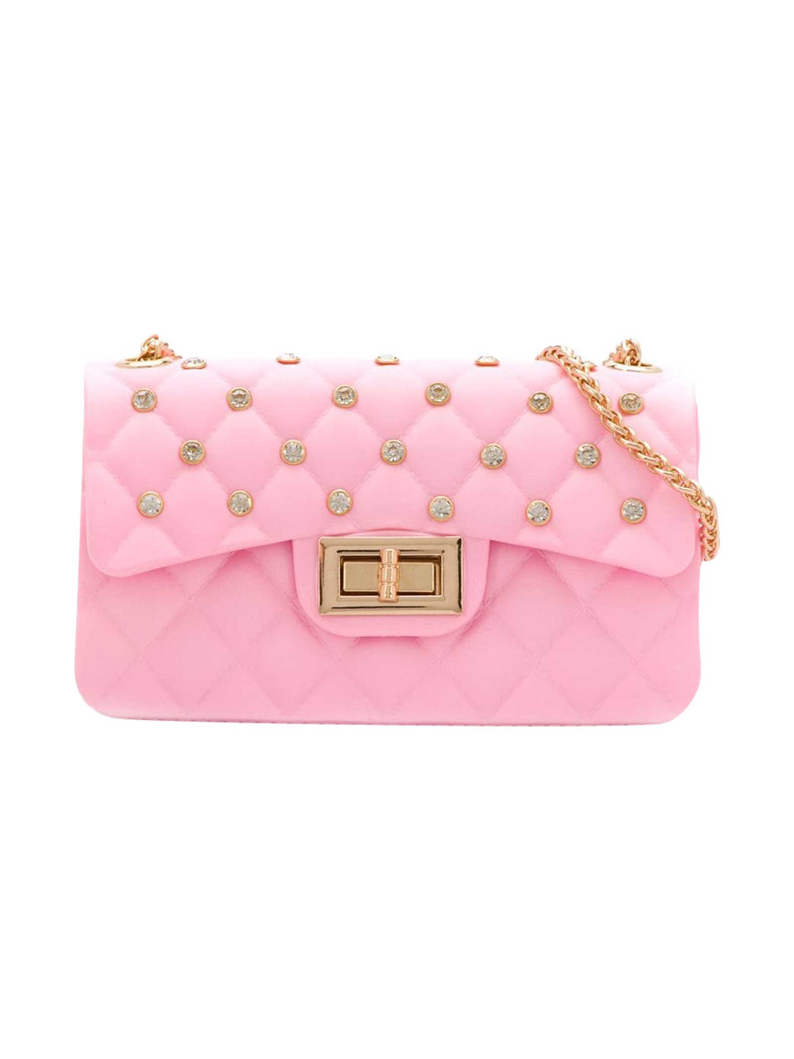 pink quilted purse