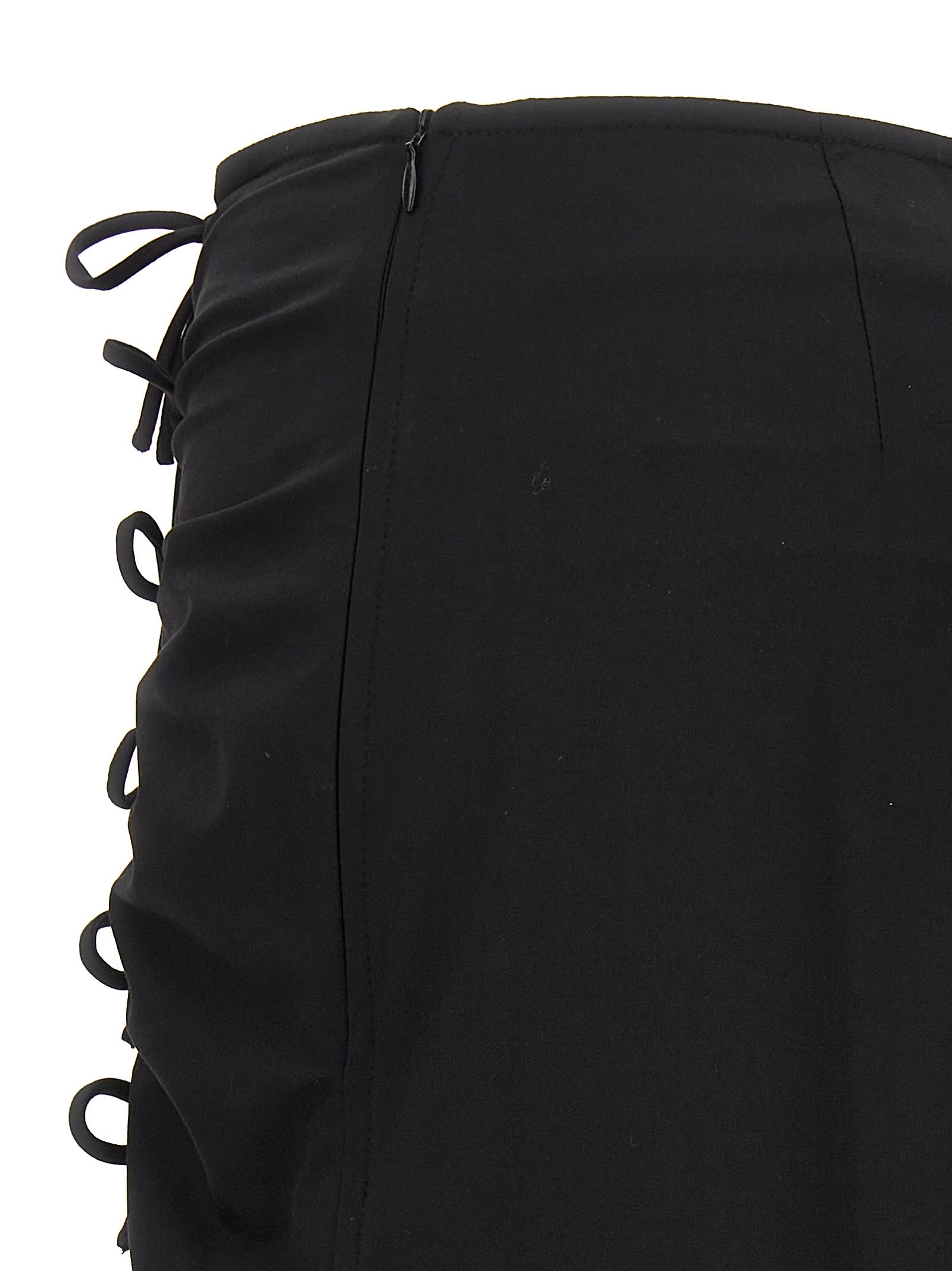 Ganni Drapey Melange Midi Skirt In Black