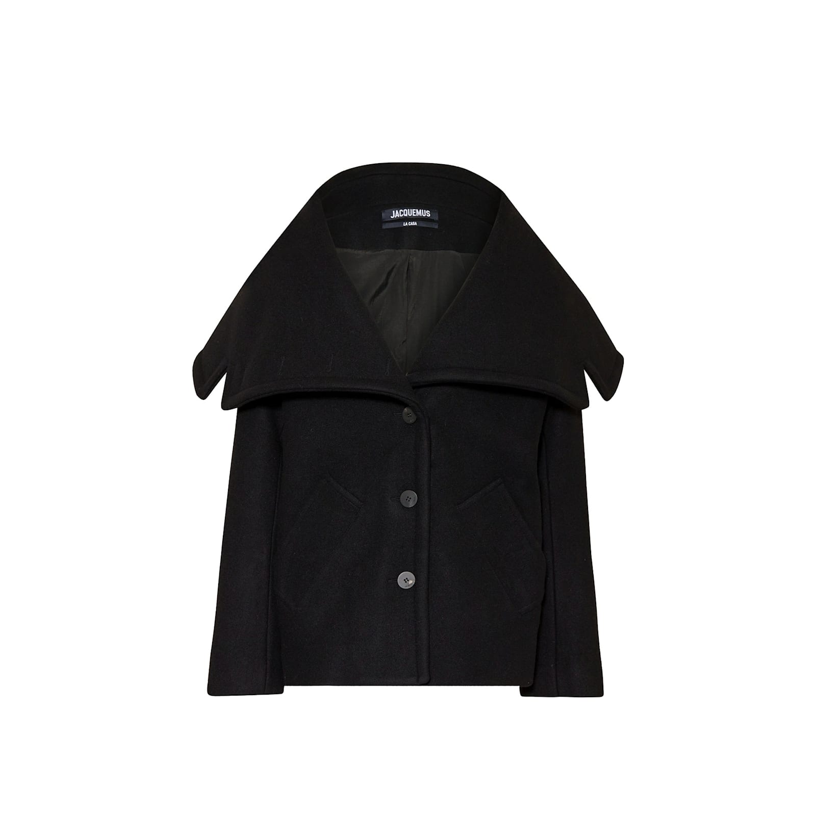 Jacquemus Le Caban Caruso Draped-collar Jacket Women In Black