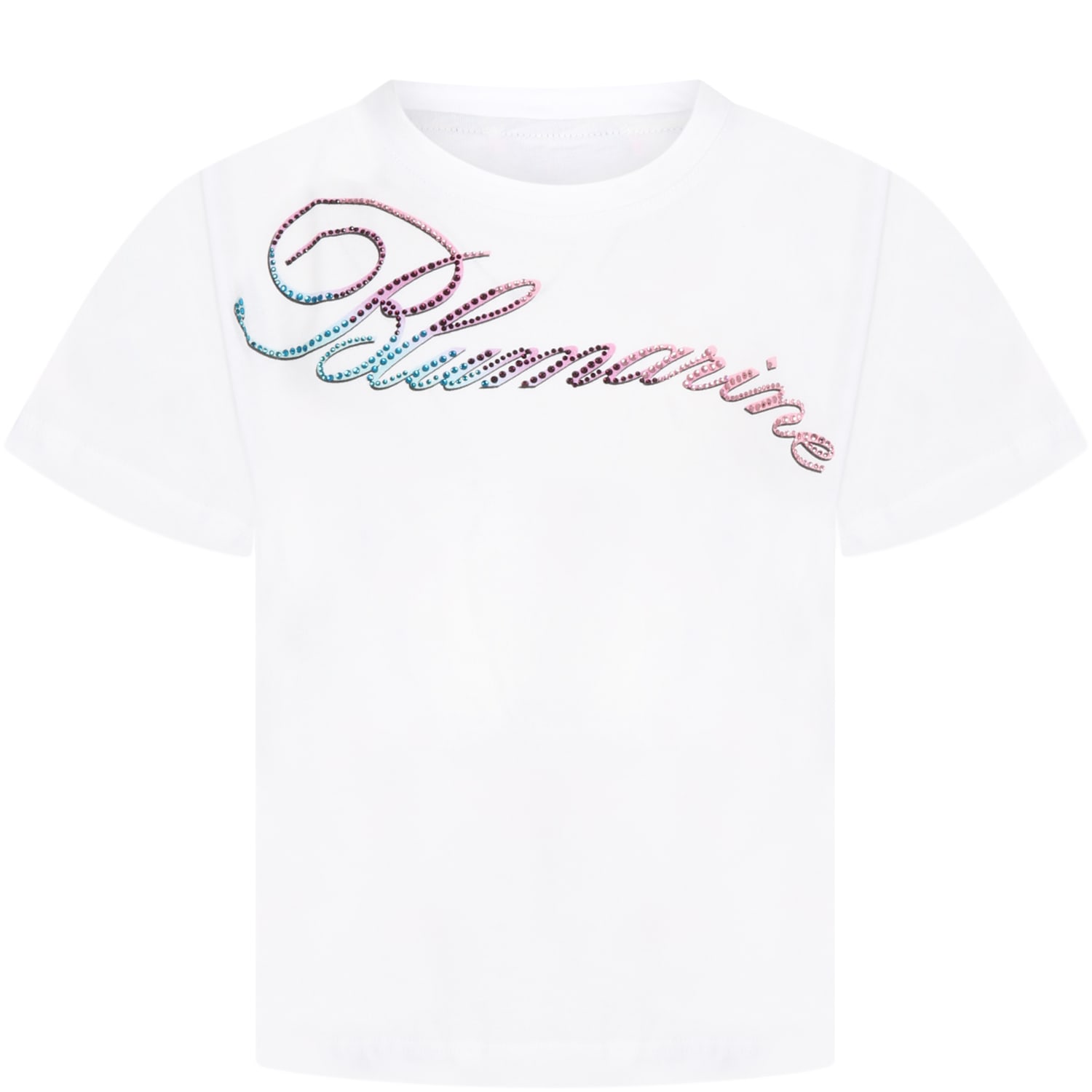 Blumarine White T-shirt For Girl With Logo