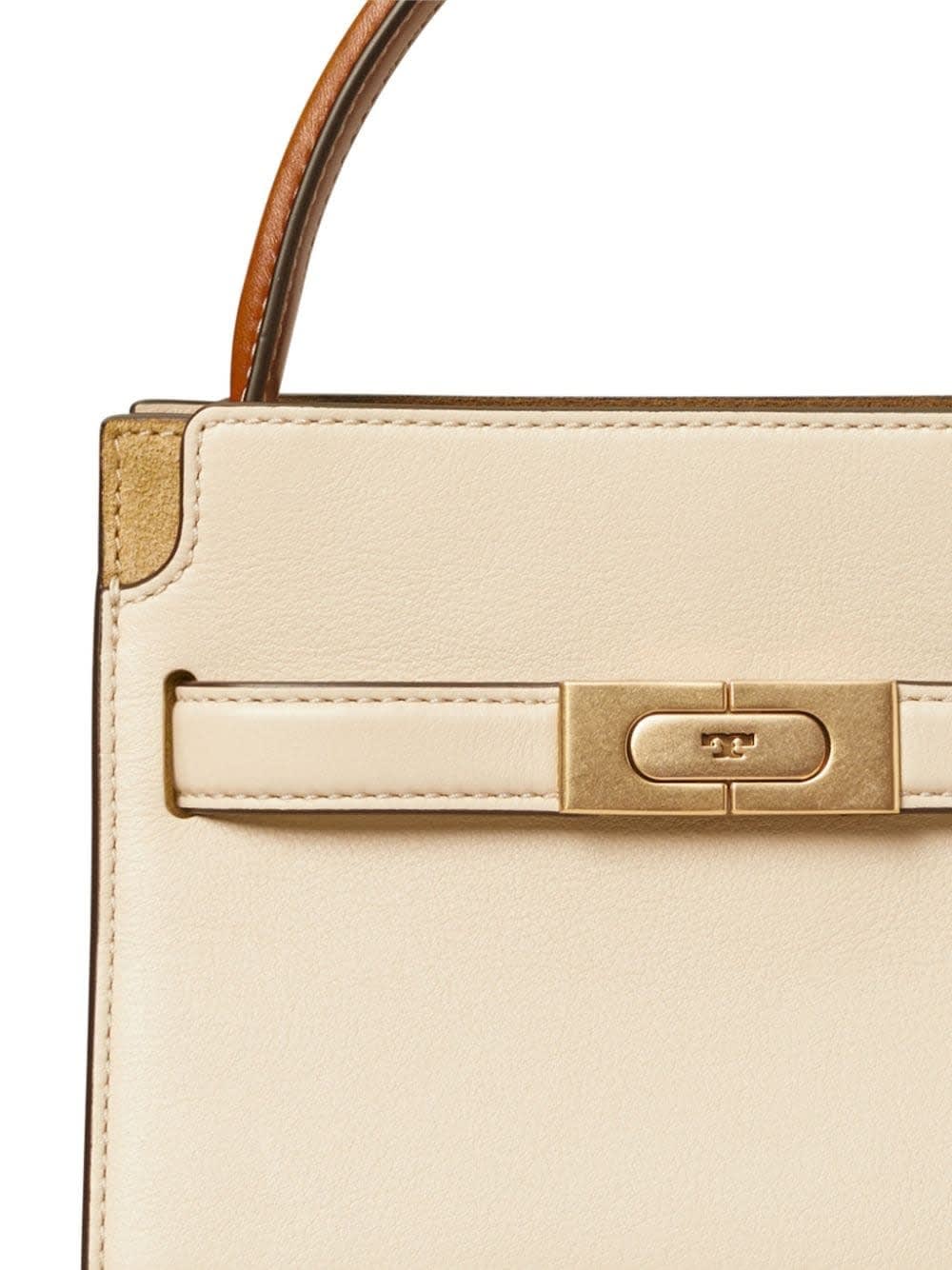 Shop Tory Burch Petite Double Lee Radziwill Bag In New Cream In Brown