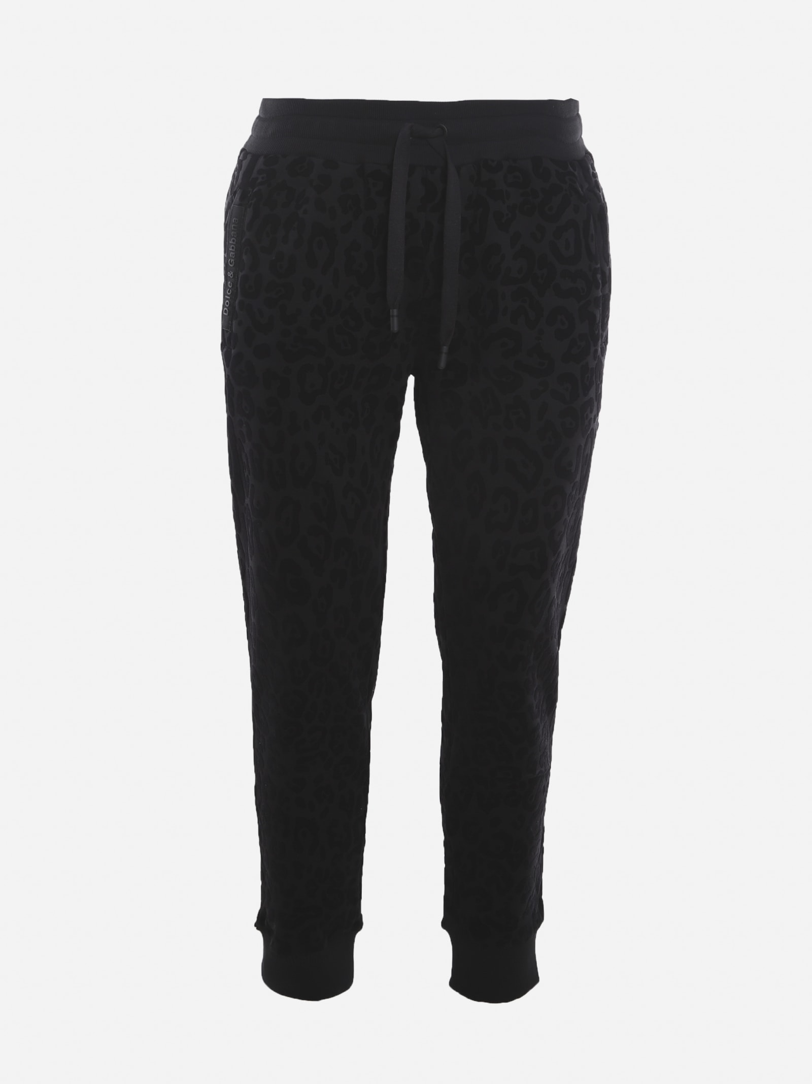 Dolce & Gabbana Cotton Trousers With All-over Leopard Print