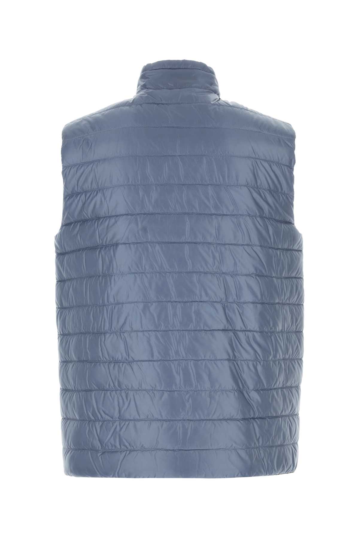 Herno Reversible Padded Quilted Nylon Jacket With Pockets In Azzurro