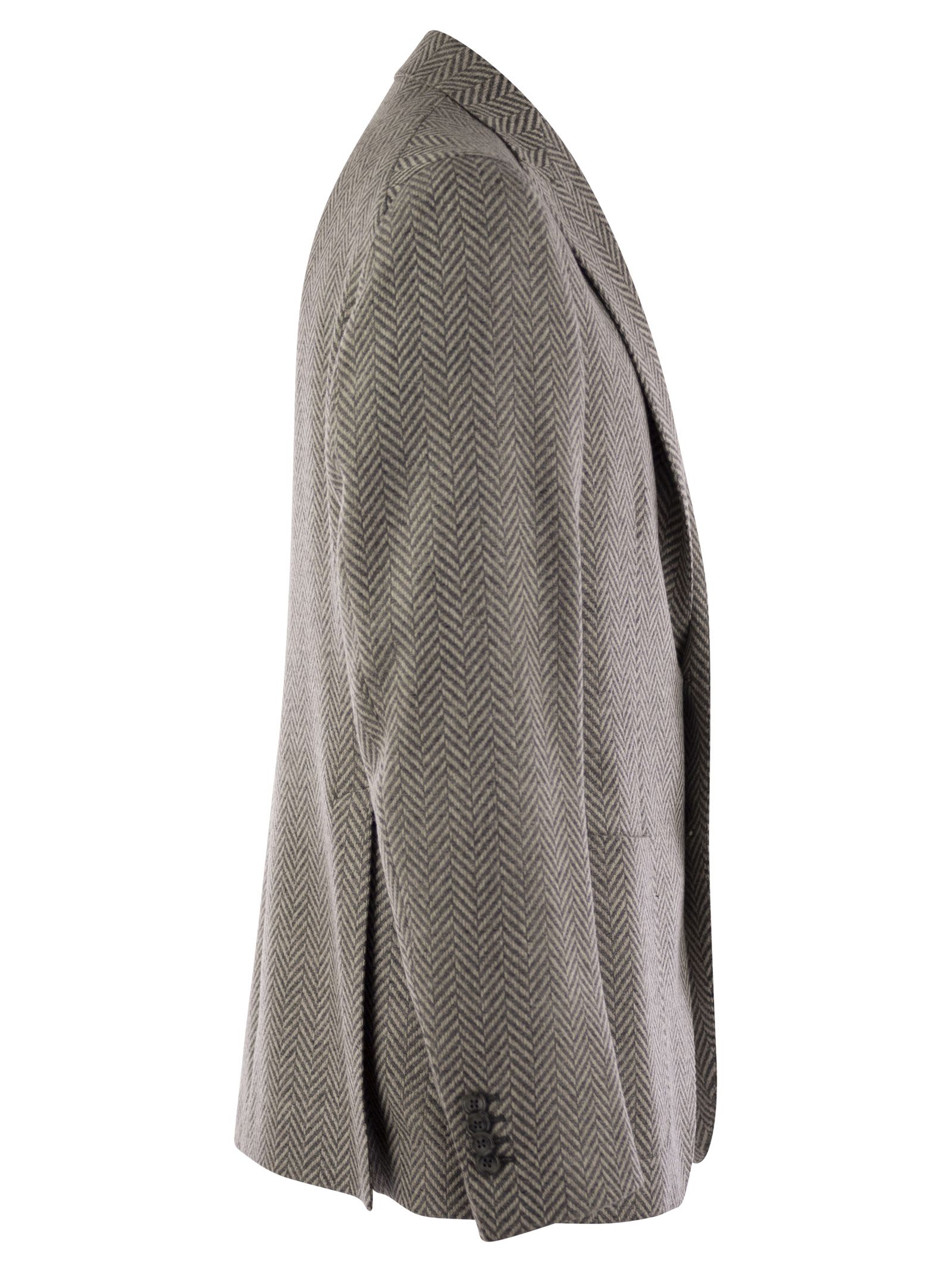 Shop Tagliatore Wool And Cashmere Jacket In Grey