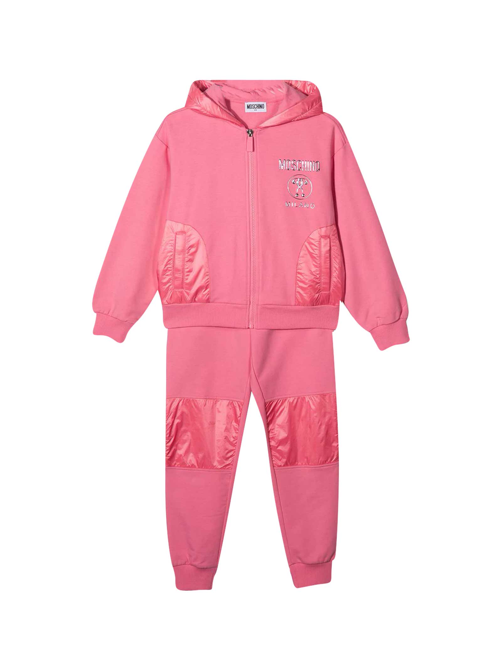 Shop Moschino 2-piece Teen Sports Suit In Rosa