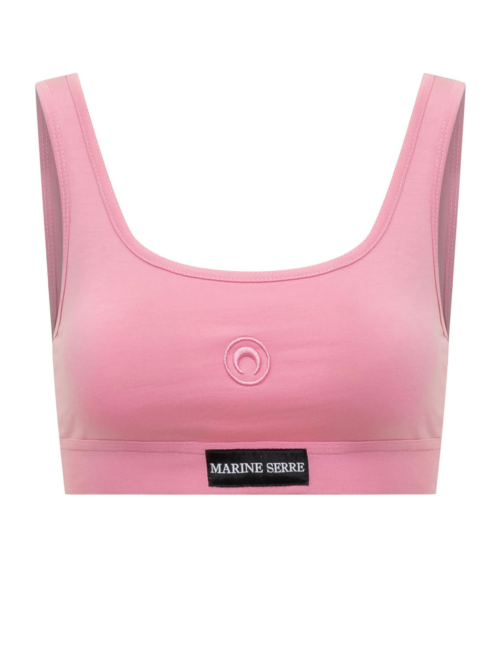 Marine Serre Stretch Cotton Top With Straps In Pink