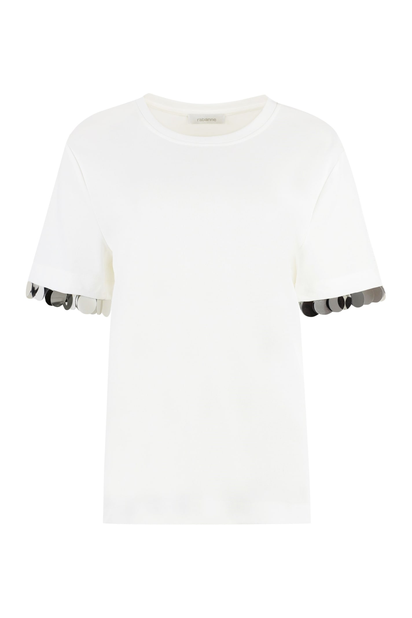 Paco Rabanne Viscose Crew-neck T-shirt In White