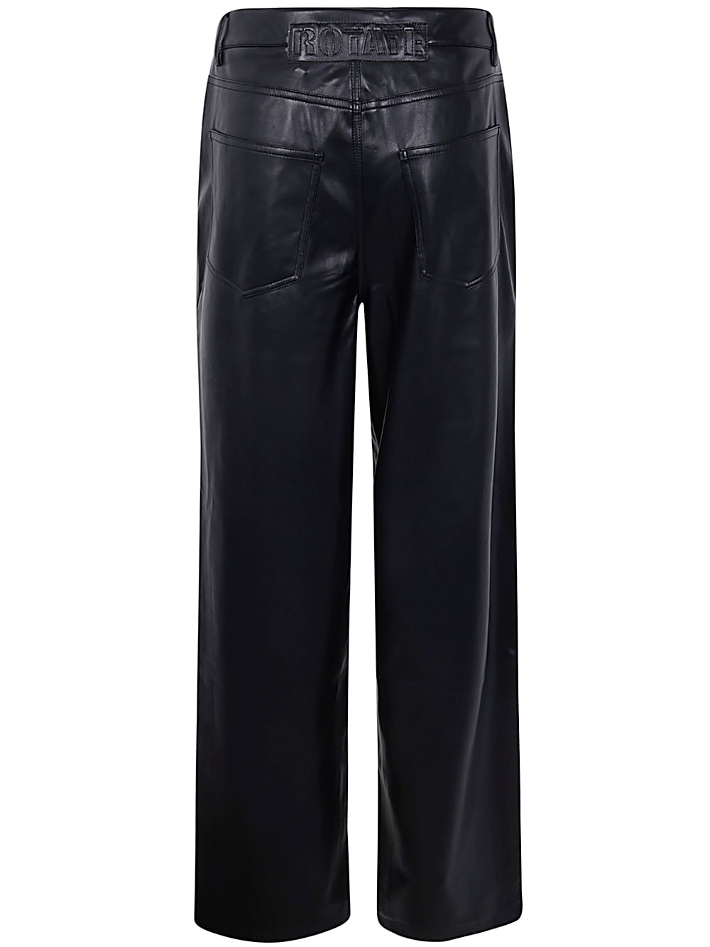 Shop Rotate Birger Christensen Wide Leg 5 Pocket Pants In Black