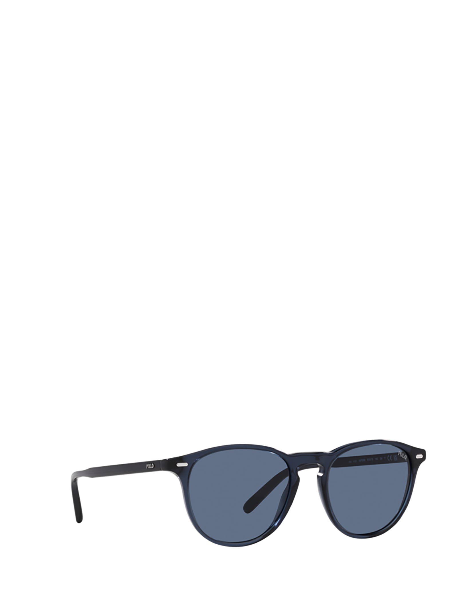 Shop Polo Ralph Lauren Ph4181 Shiny Transparent Navy Blue Sunglasses