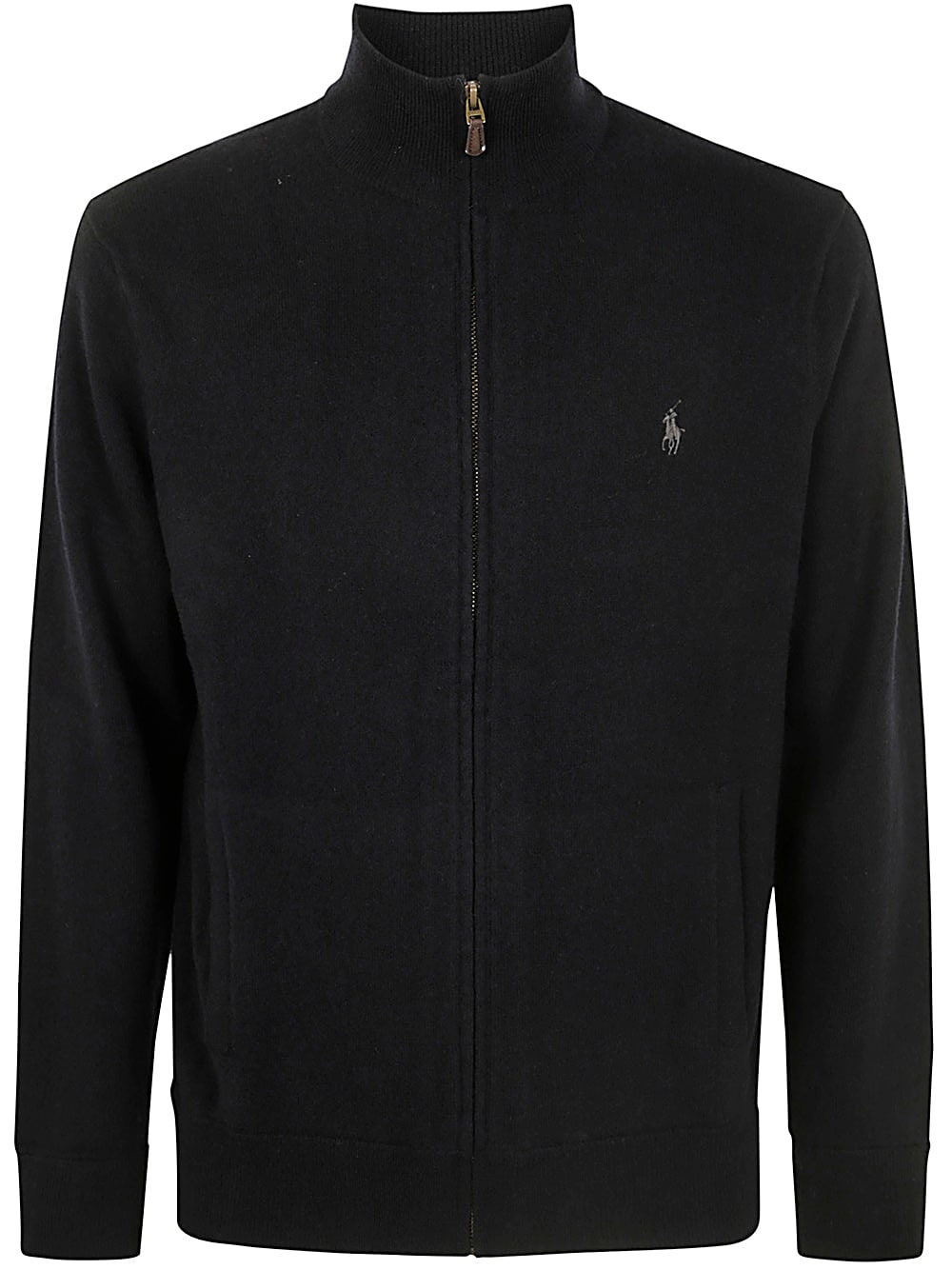 Shop Polo Ralph Lauren Long Sleeve Full Zip Sweater In Polo Black