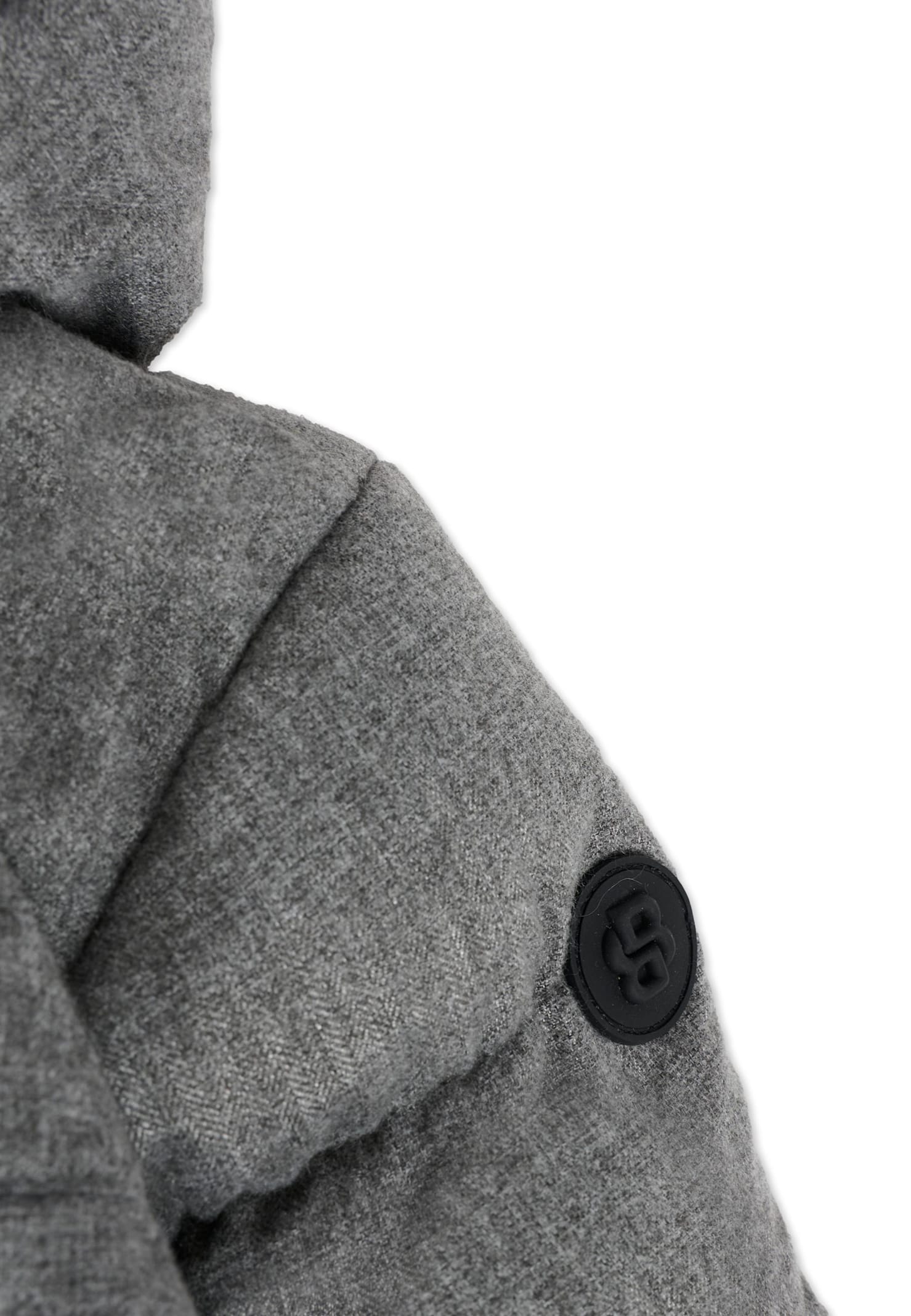 Hugo Boss Grey Down Jacket For Baby Boy With Logo In Gray