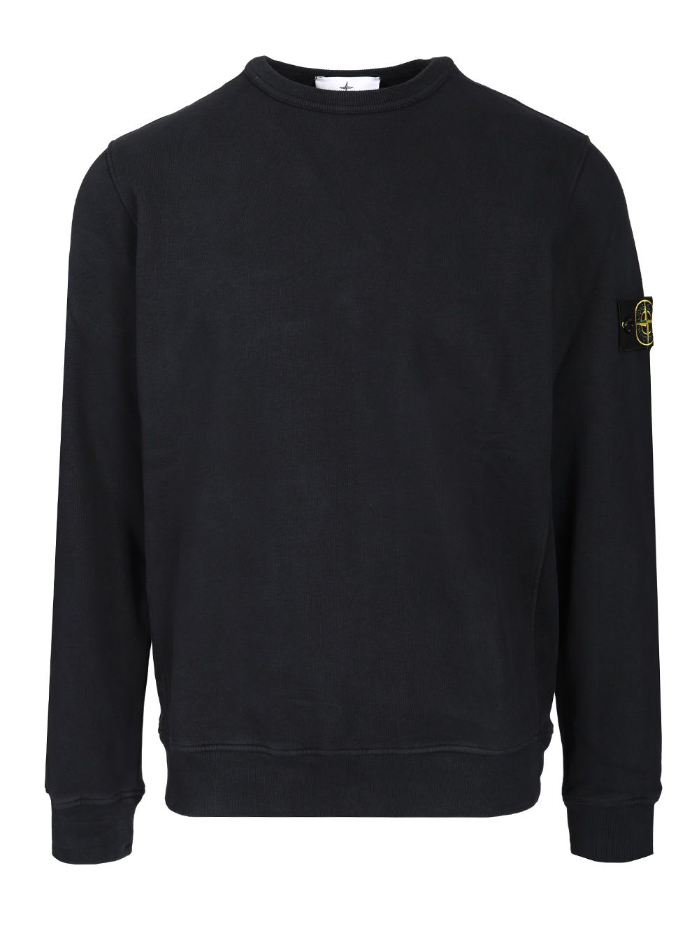 Stone Island Vanisé Brushed Heavy Cotton Sweatshirt In Blue