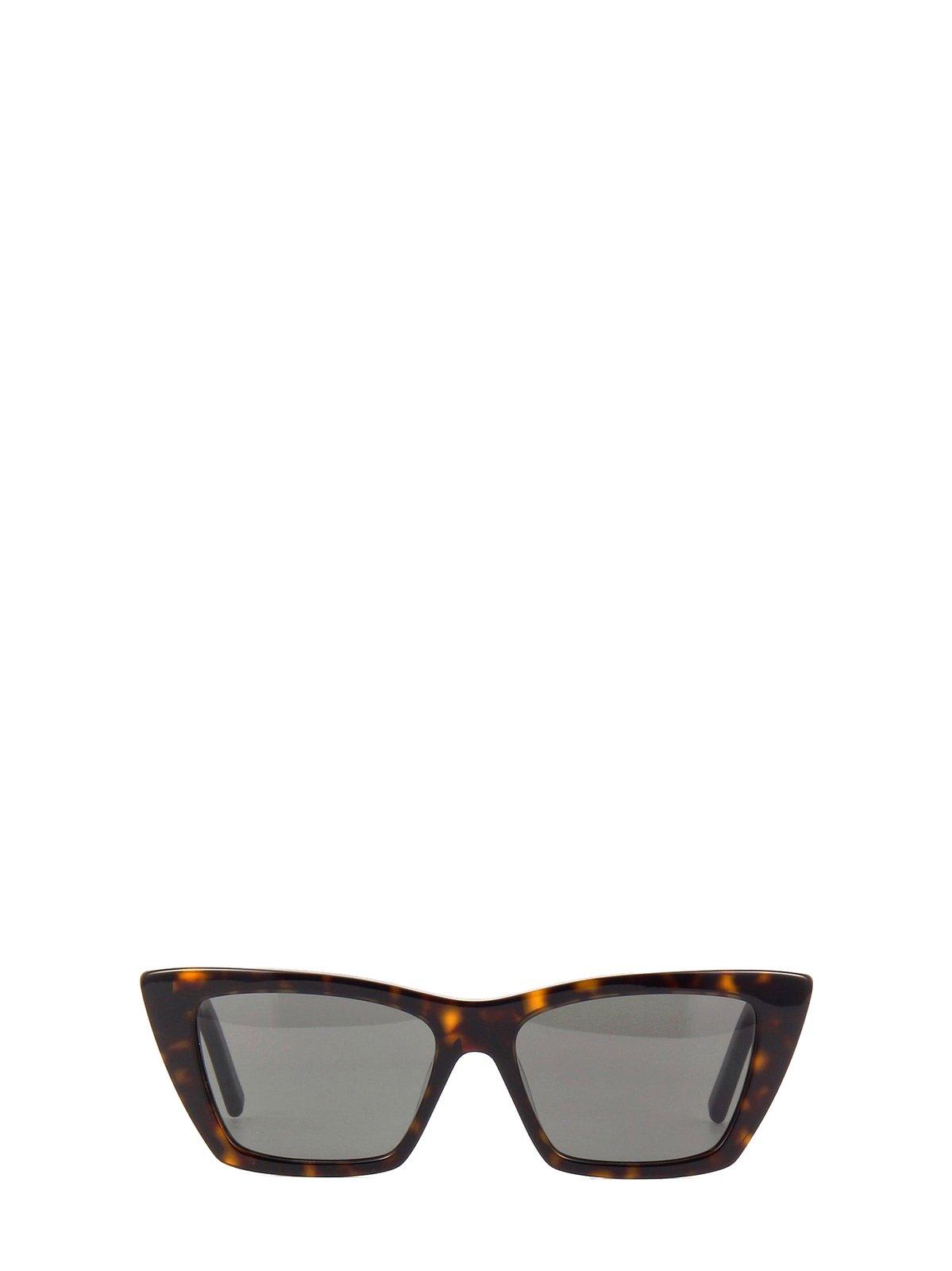 Shop Saint Laurent Mica Sunglasses In 002 Havana Havana Transpa