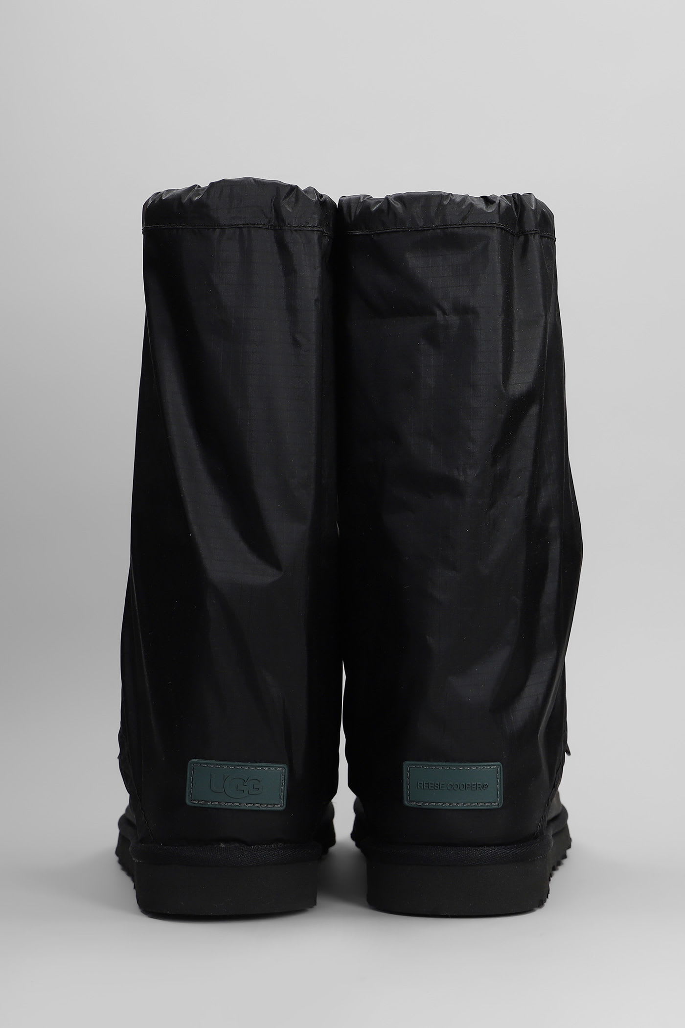Ugg Classic Mini Low Heels Boots In Black Nylon In Black