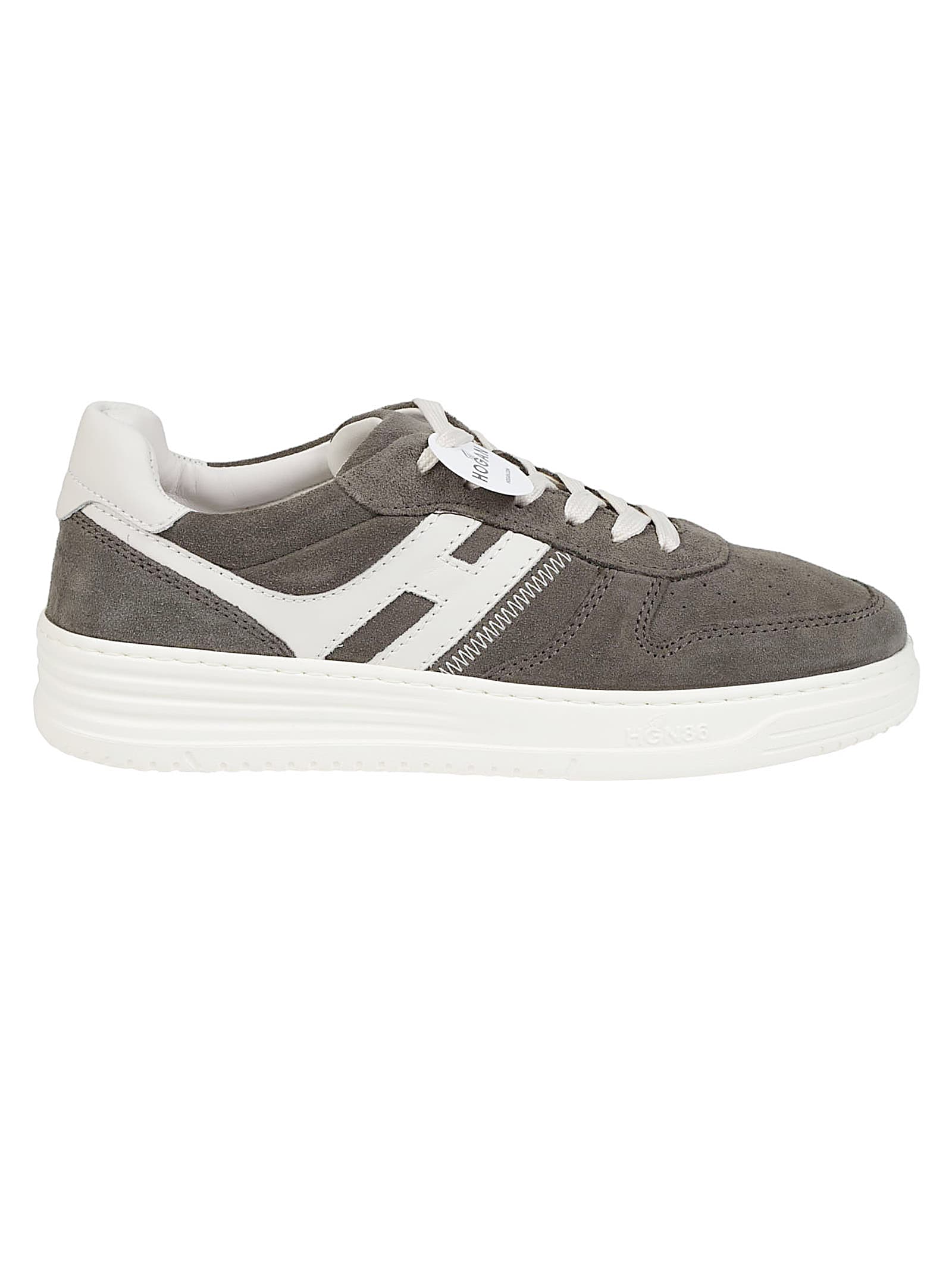 Hogan Lace-up Suede Sneakers With Memory Foam Insole In Gray