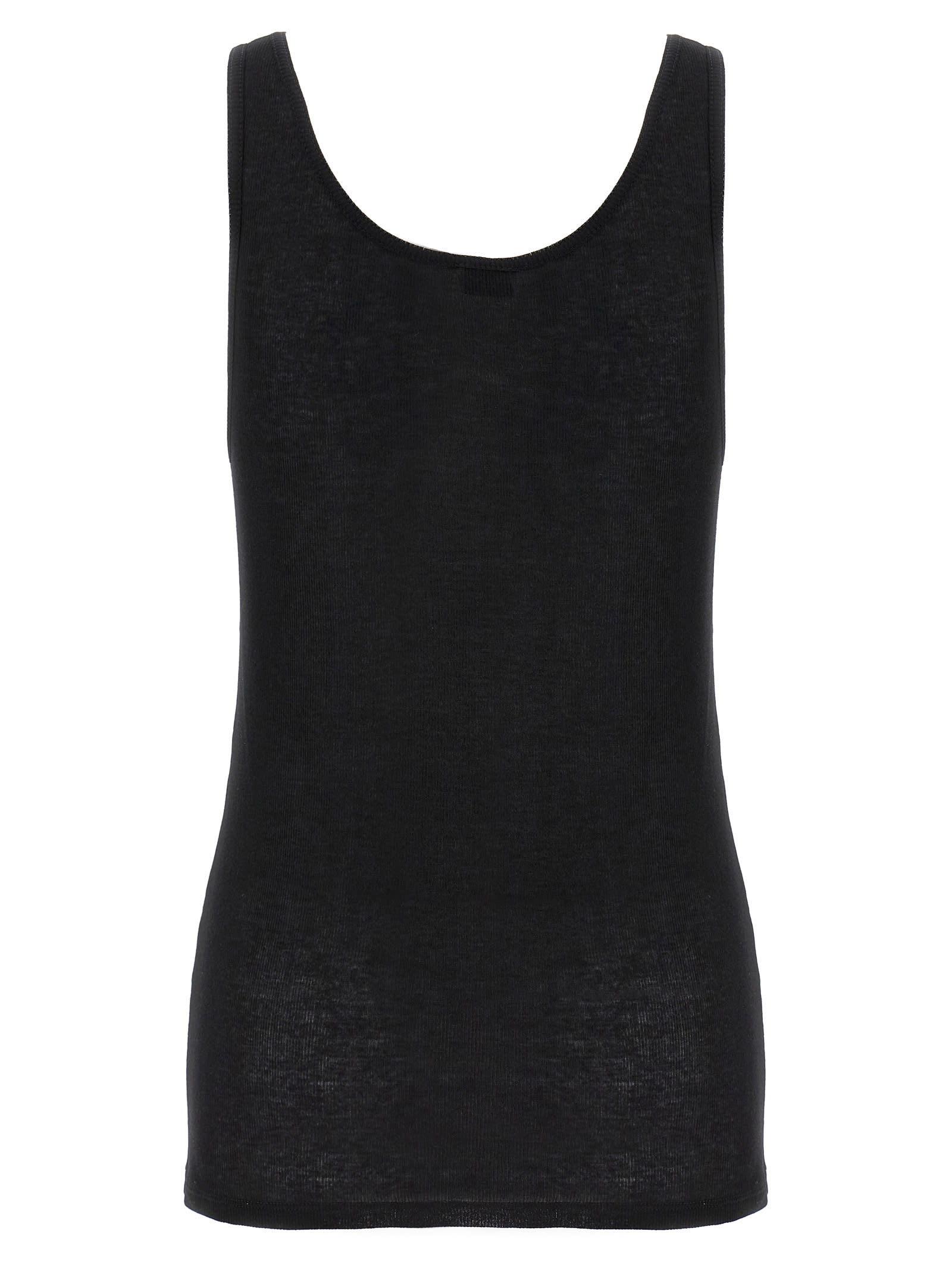 Shop Saint Laurent Rib Top In Black