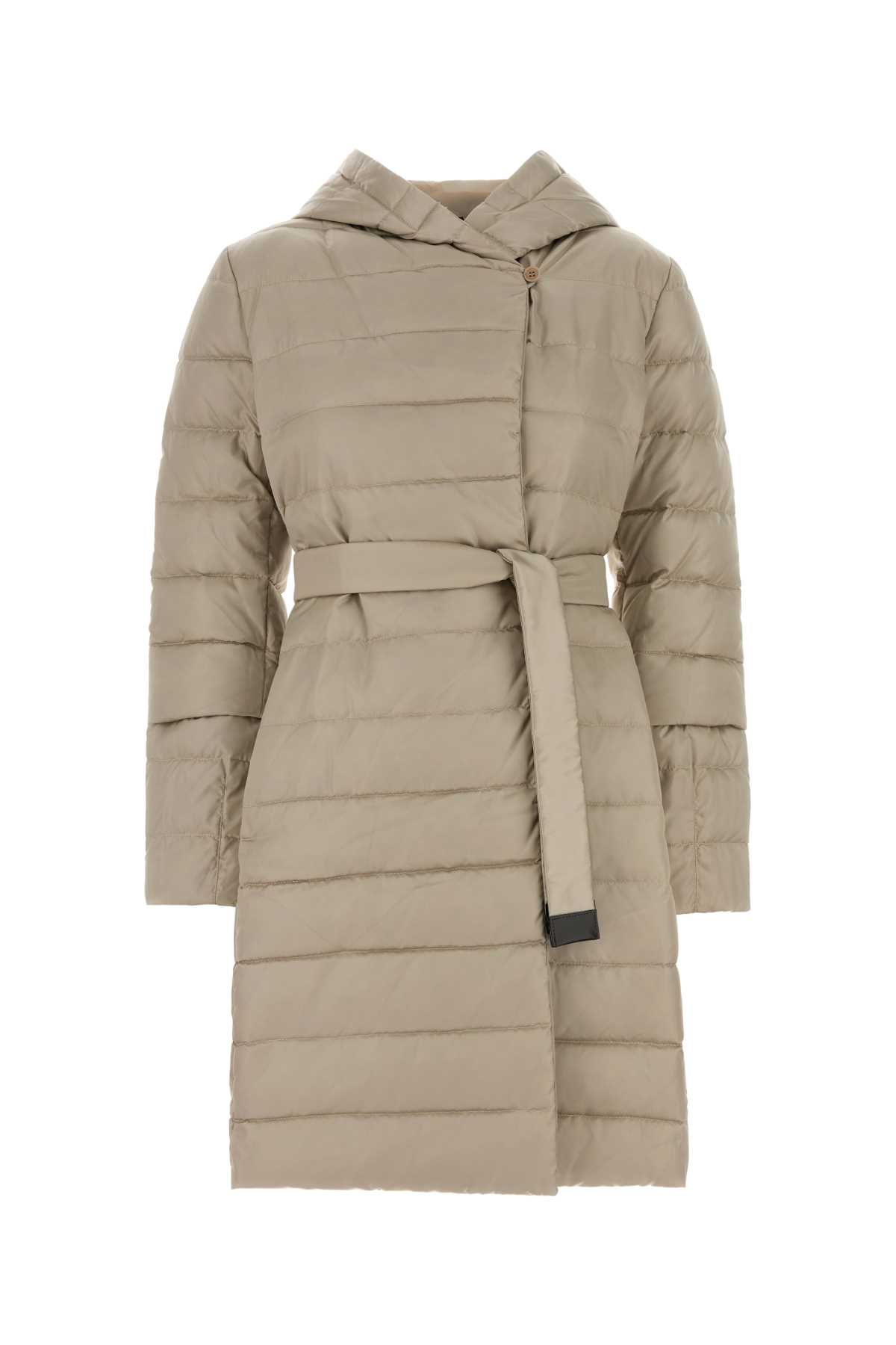 Max Mara The Cube Sand Nylon Blend Novef Down Jacket In White