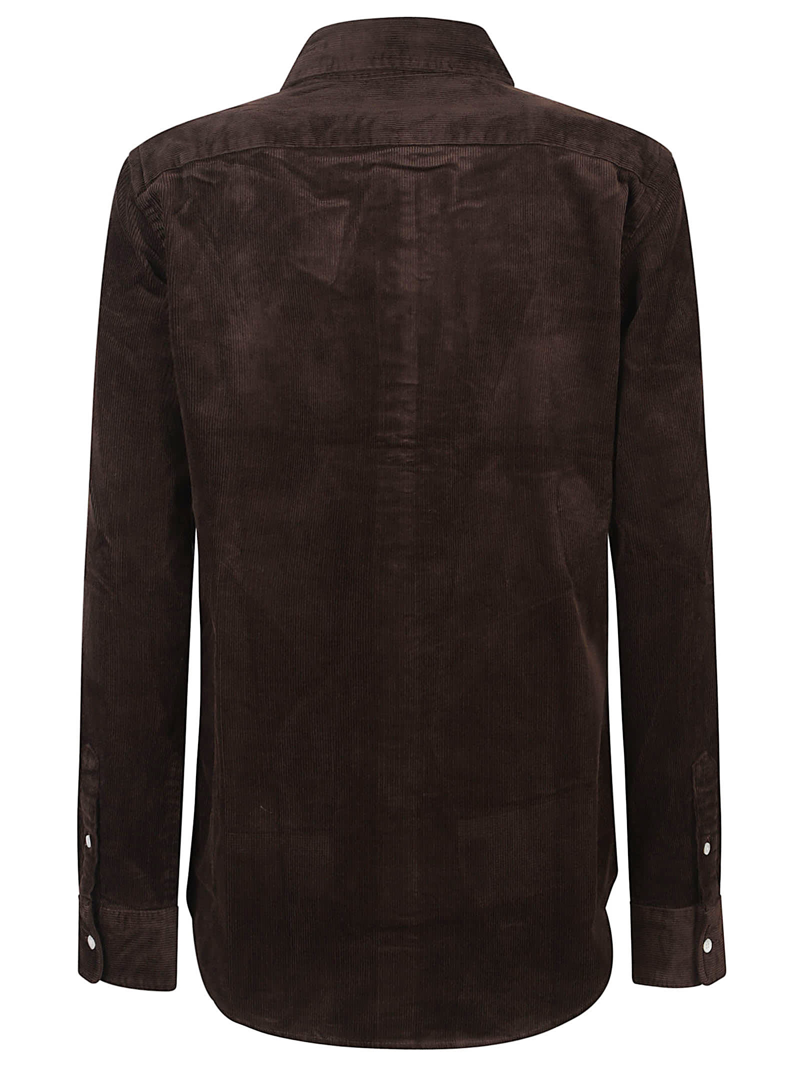 Polo Ralph Lauren Womens Dark Beech Polo-pony Embroidered Cotton-corduroy Shirt In Brown