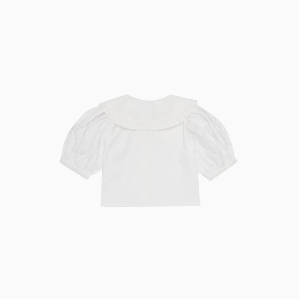 Shop The New Society Antonella Shirt In Solid Color Poplin In White