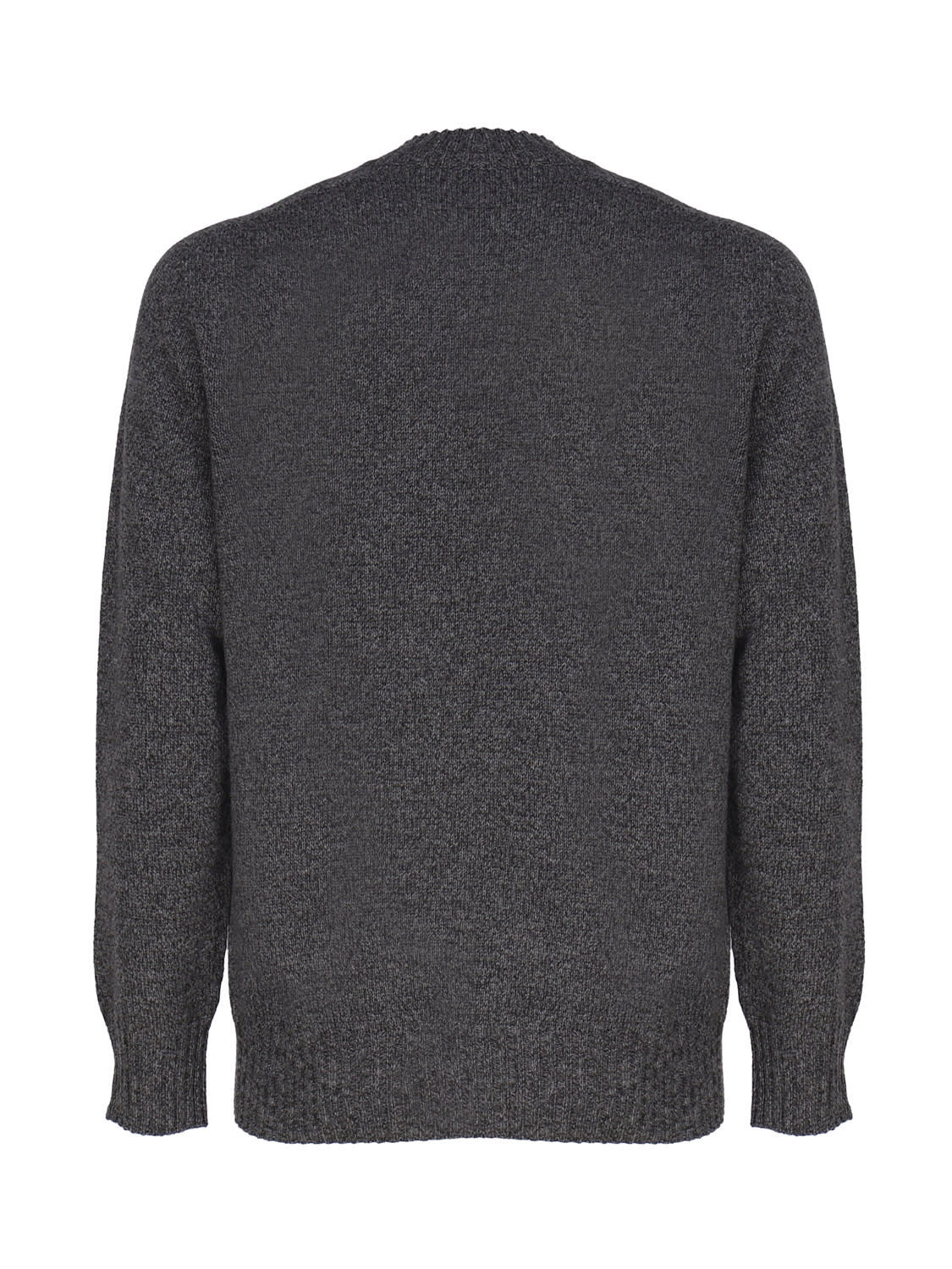 Shop Malo Crew-neck Sweater In Mouliné Cashmere In Grey